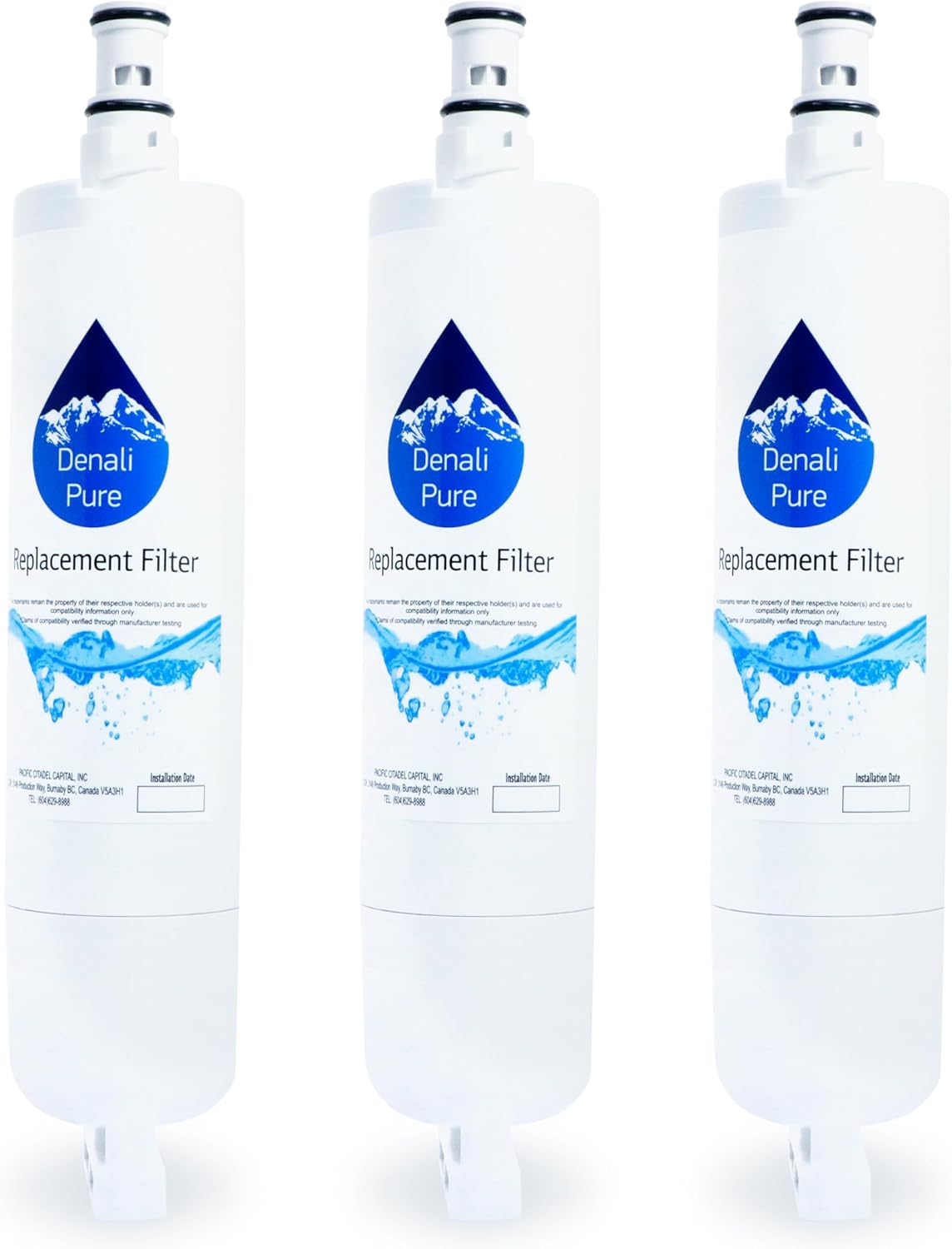 Paquete de 3 filtros de agua de repuesto para refrigerador Whirlpool GD5SHAXLB02, compatible con cartucho de filtro de agua para refrigerador