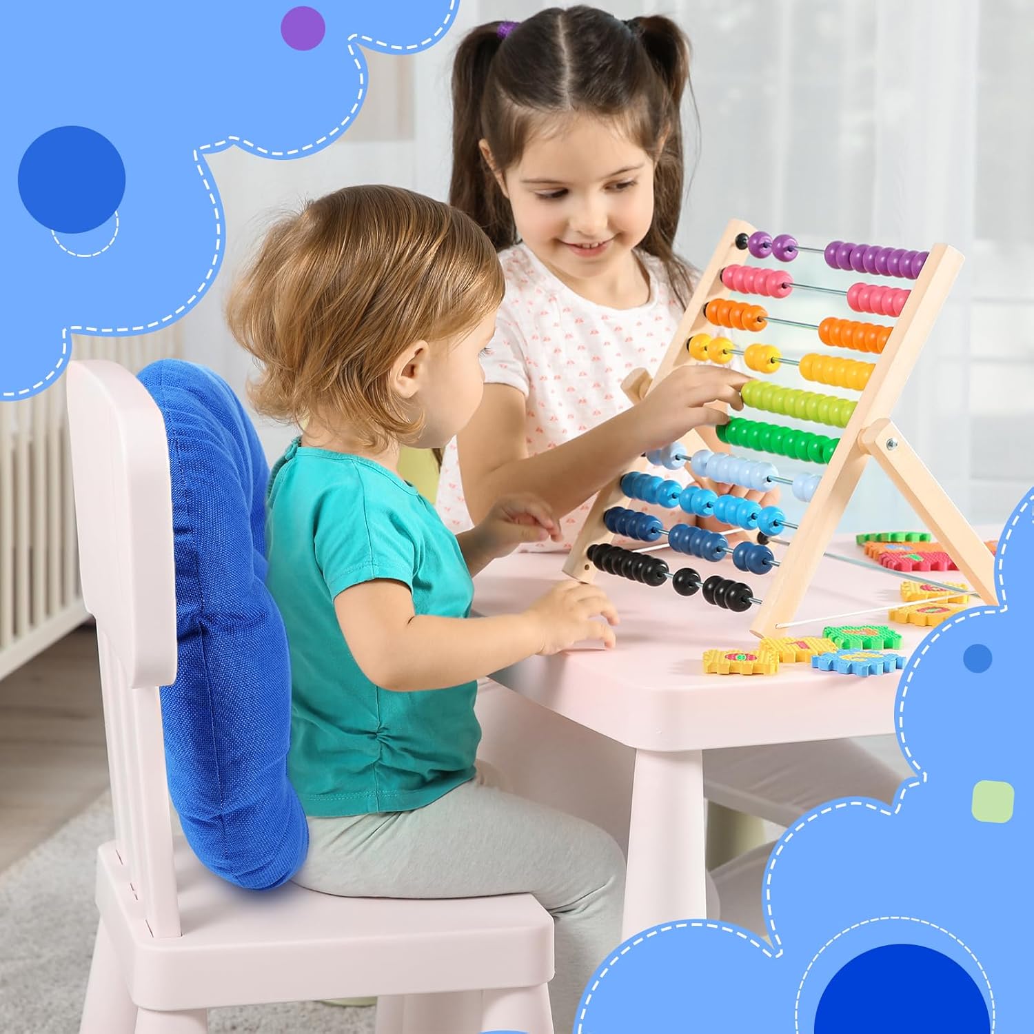 Cojines redondos de piso de 15 pulgadas para niños y niños pequeños, asiento flexible para muebles de aula, almohada de piso de 3.5 pulgadas de
