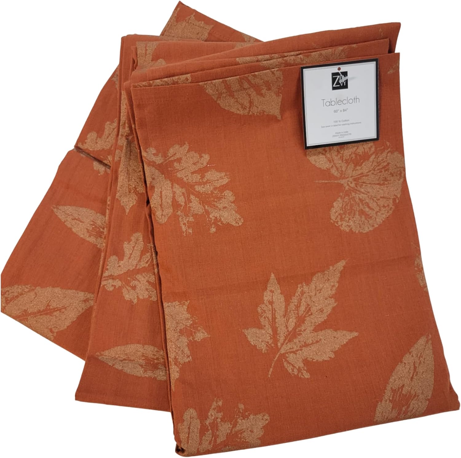 ZENVY Elegante mantel con diseño de lámina de otoño, 60 x 84 pulgadas, fabricado en la India (mantel otoñal)