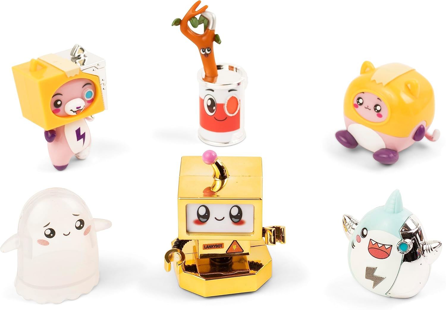 LankyBox Paquete de 6 figuras misteriosas, minifiguras coleccionables, ediciones ultra raras, mercancía con licencia oficial