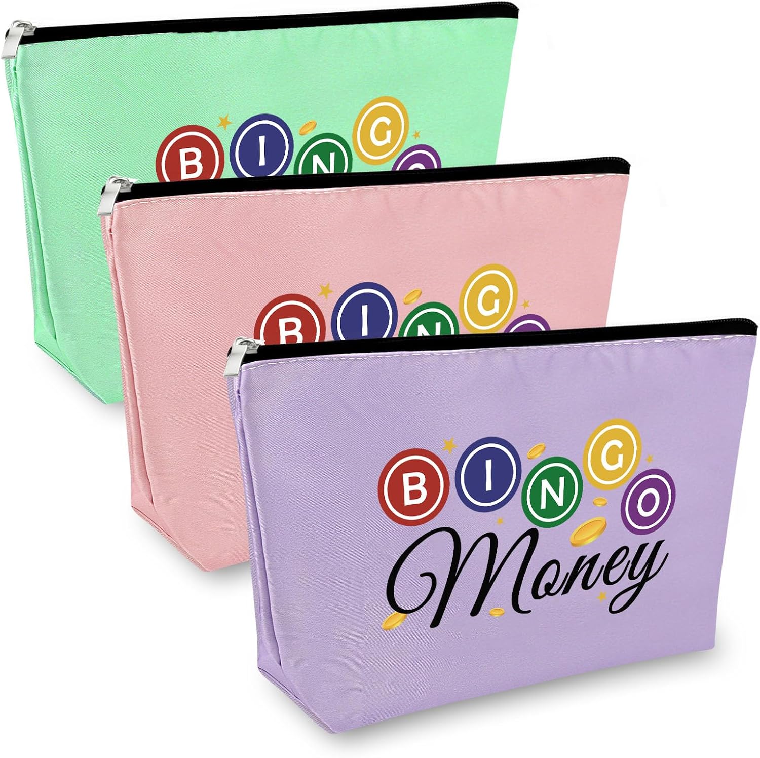 Bolsa de maquillaje para amantes del bingo, regalos de bingo para mujeres, amantes del casino, regalo para mujeres, bolsa de cosméticos, Bolsa de