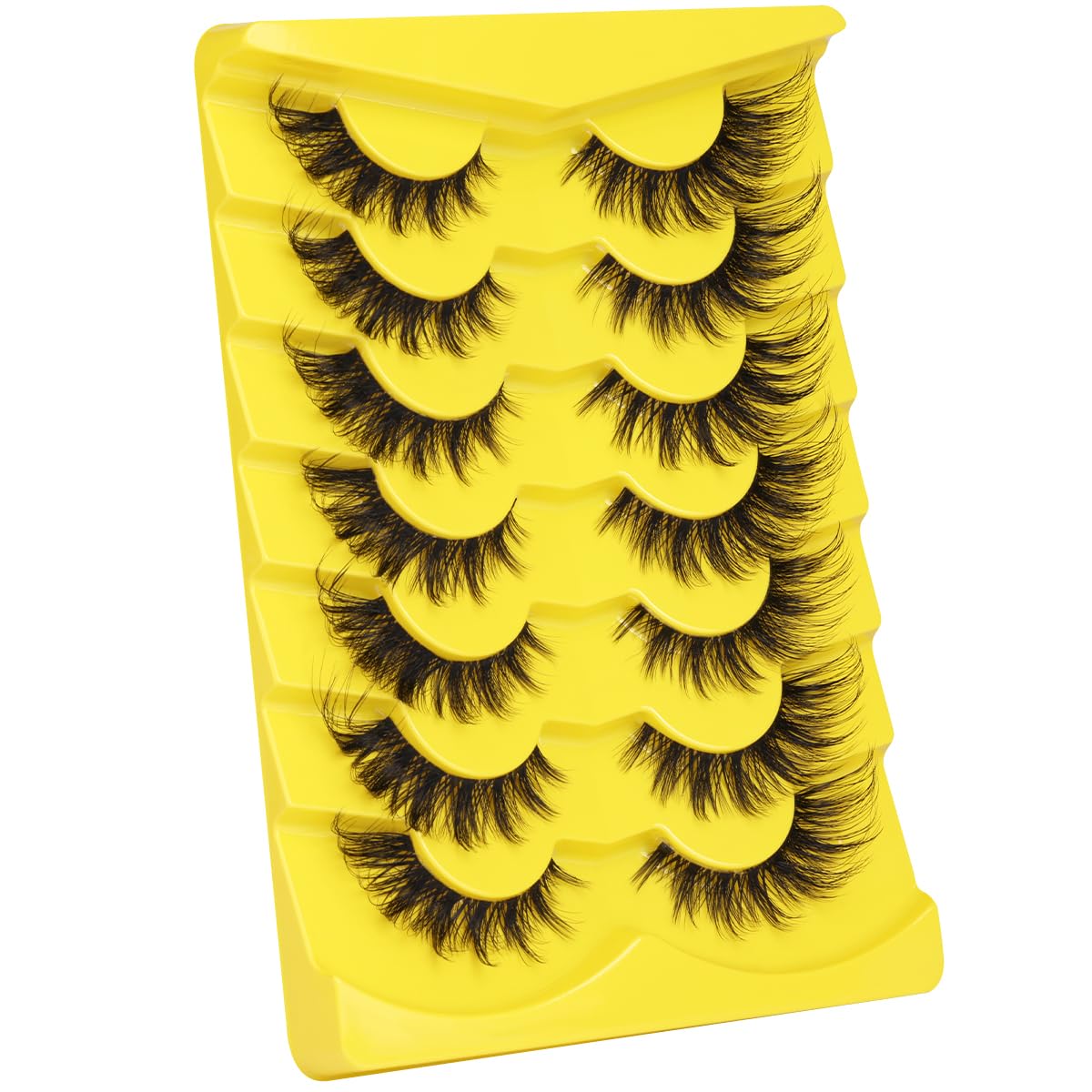 Pestañas postizas de ojo de zorro, pestañas postizas de aspecto natural, pestañas de banda transparente, esponjosas de 0.787 pulgadas, pestañas de