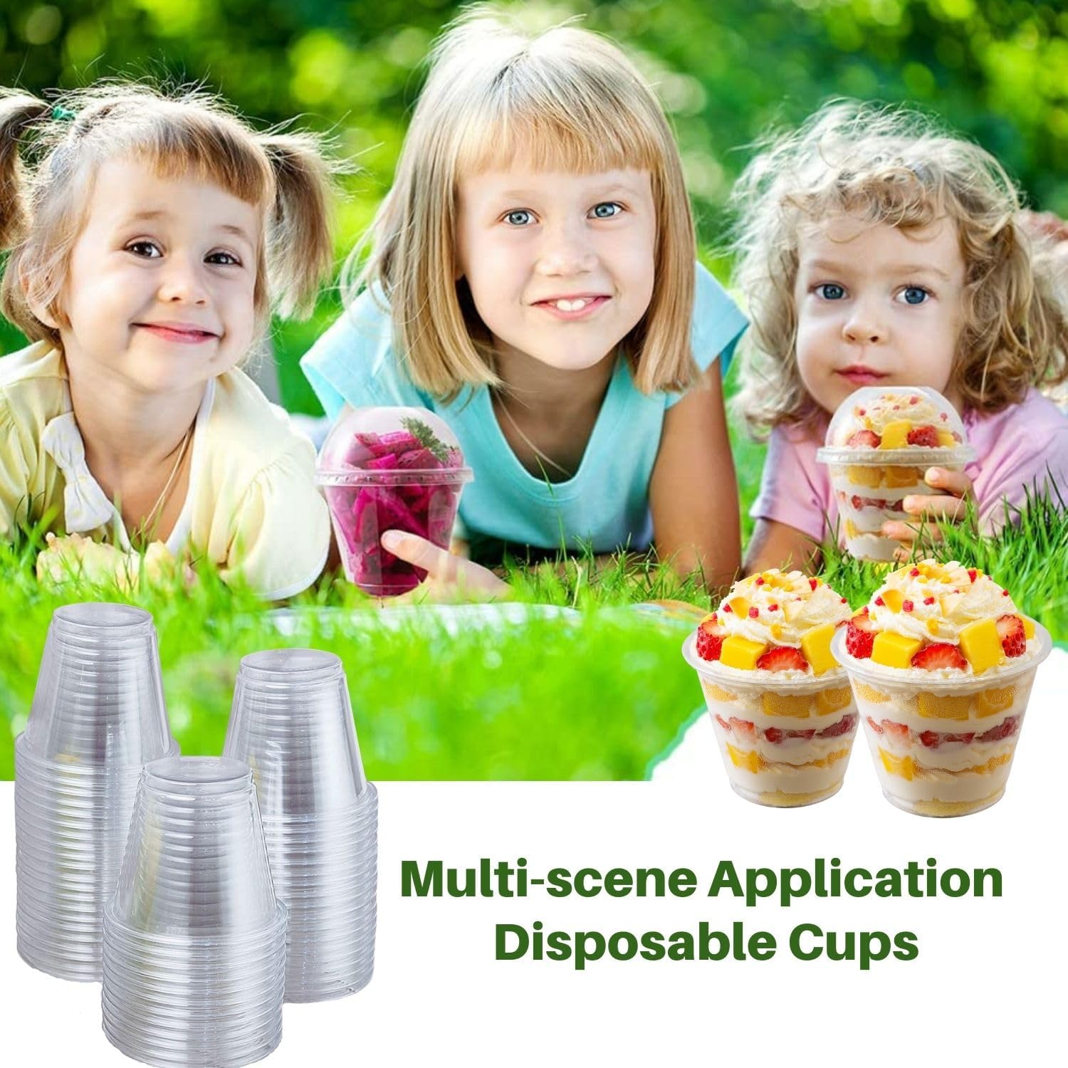 botogift Paquete de 50 Vasos de plástico transparente de 9 onzas, vasos desechables de cristal, vasos de plástico PET para fiestas, bodas, cócteles,