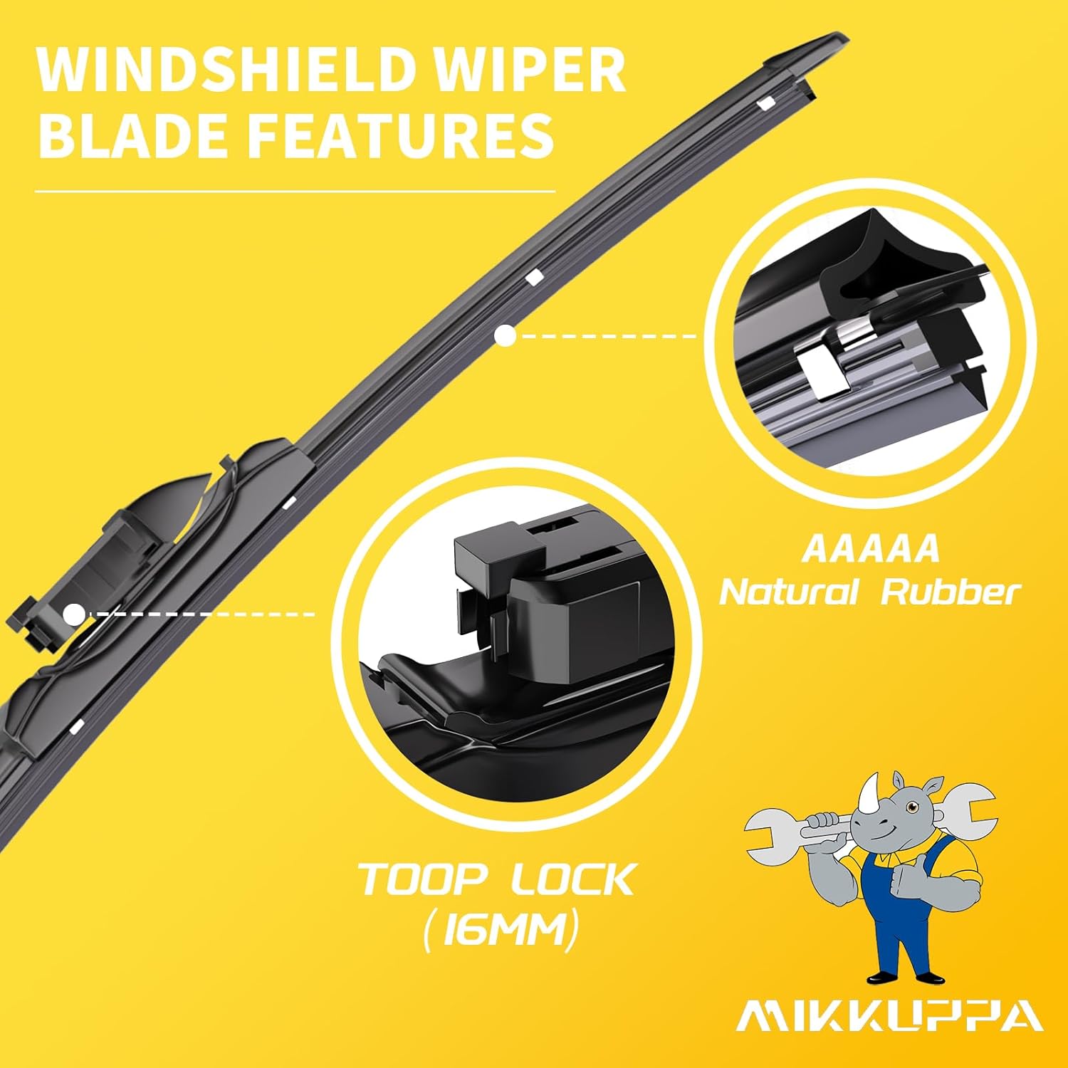 MIKKUPPA Limpiaparabrisas de 24 + 19 pulgadas  Repuesto para VW Jetta 2011-2019, VW Passat 2012-2018  Limpiaparabrisas para todas las estaciones,