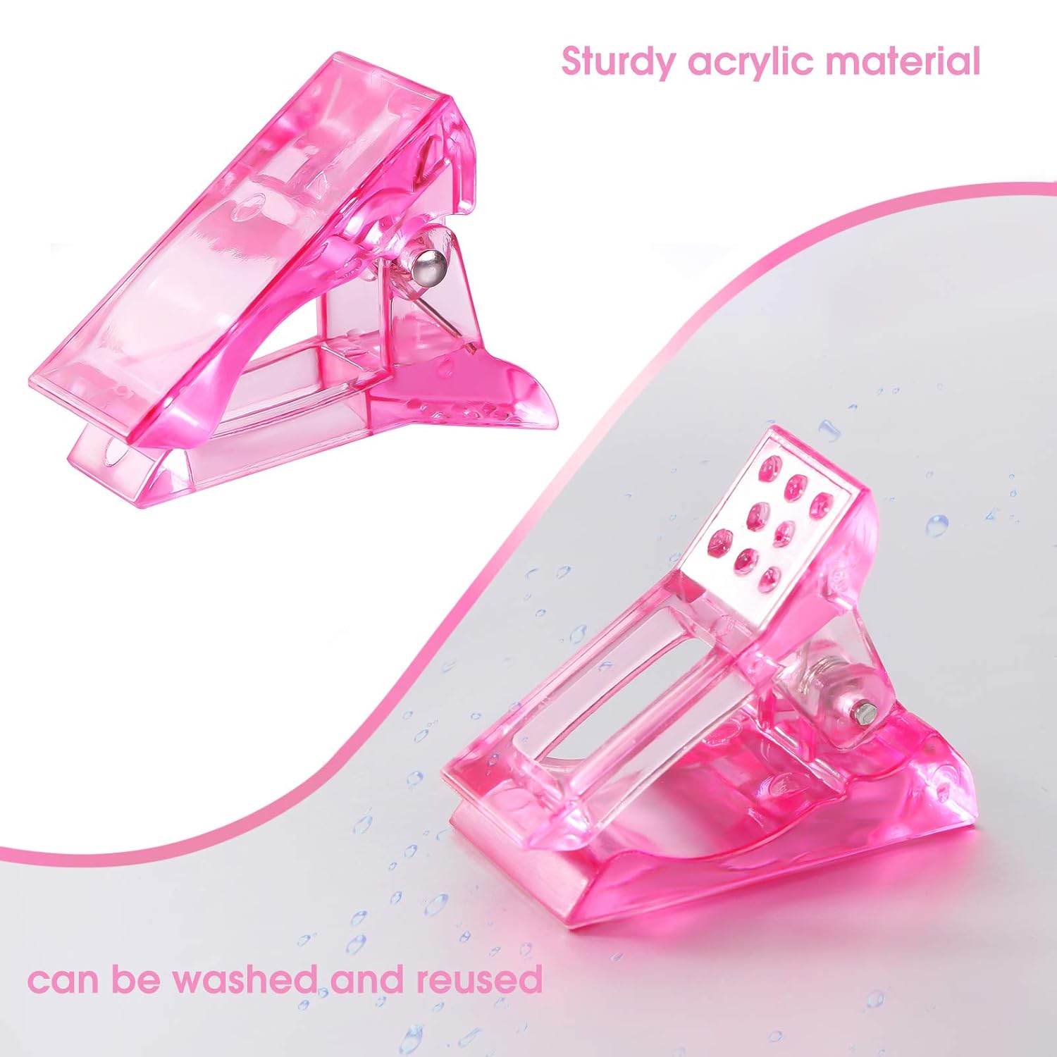 6 piezas de polygel de construcción rápida puntas de uñas clip rosa transparente extensión de dedo UV LED constructor puntas de uñas clips con 1