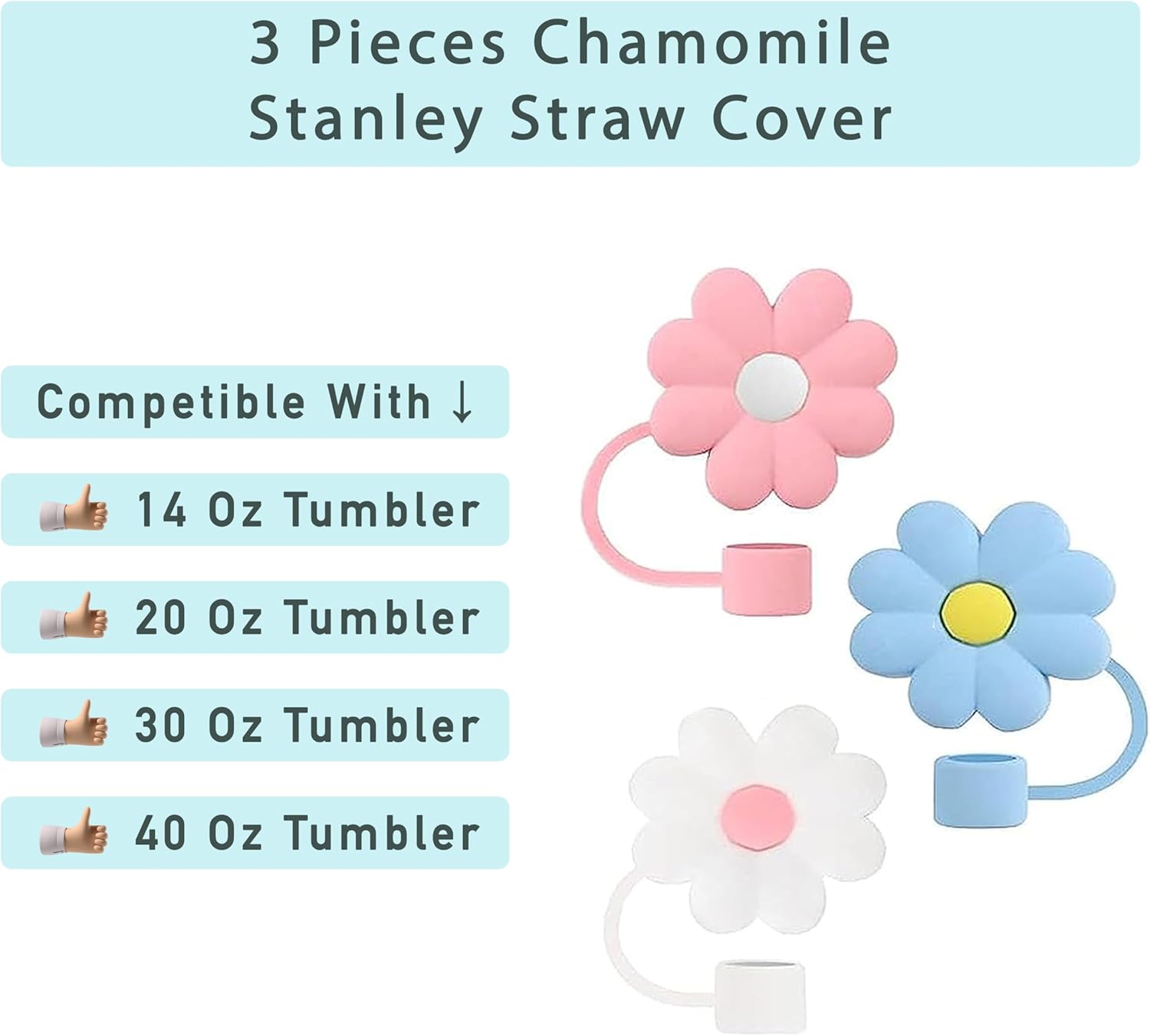 Stanley – Funda para popote Stanley, funda para popote para beber, cubierta para popote Stanley, cubierta para popote Stanley (paquete de 3 fundas