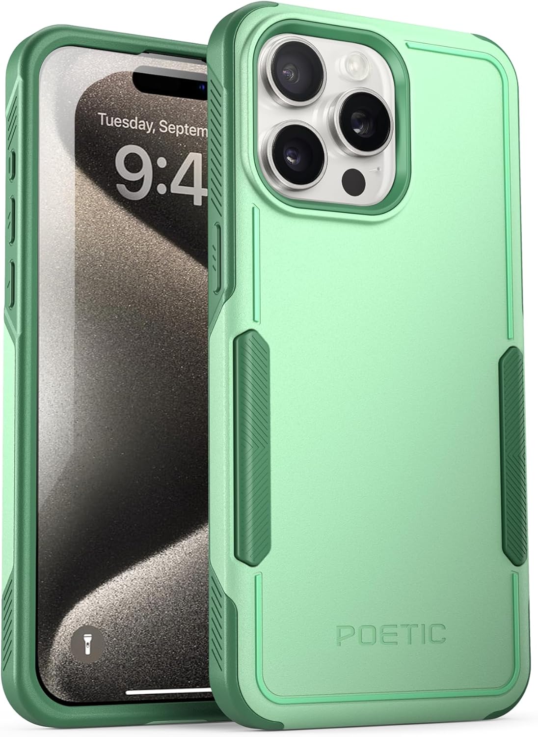 Poetic Neon Series – Funda para iPhone 15 Pro, doble capa, resistente, resistente, ligera, delgada, a prueba de golpes, protección contra caídas,