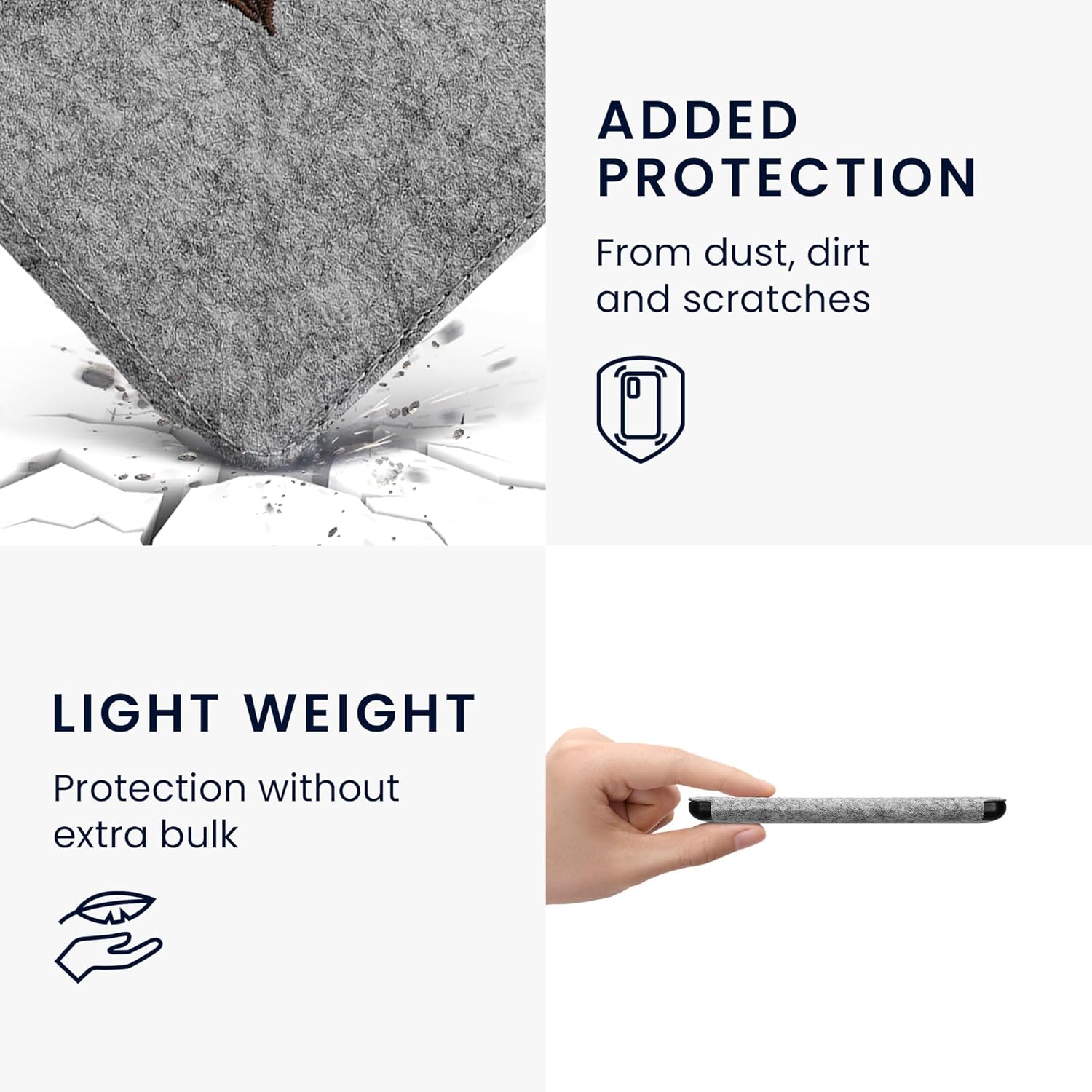 Funda de fieltro de origami compatible con Tienda Kindle Paperwhite 11. generación 2021 – Funda con soporte – Corazón cepillado marrón oscuro