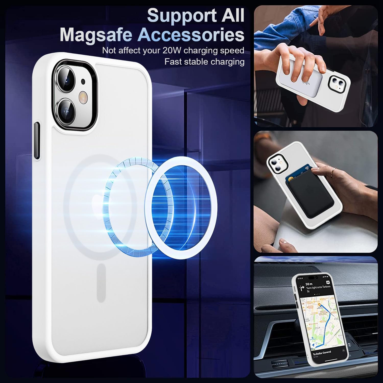 MOCCA Funda magnética fuerte para iPhone 12iPhone 12 Pro, compatible con Magsafe protección contra caídas de grado Mil Funda protectora delgada a