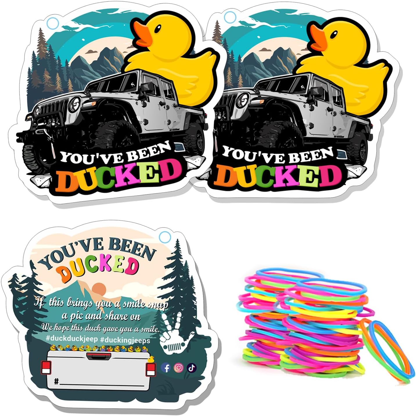 FELYC Tarjeta de pato de pato, tarjeta de juego con texto en inglés You ‘ve Been Ducking (You ‘ve Been Ducked, tarjeta de juego de patitos de pato