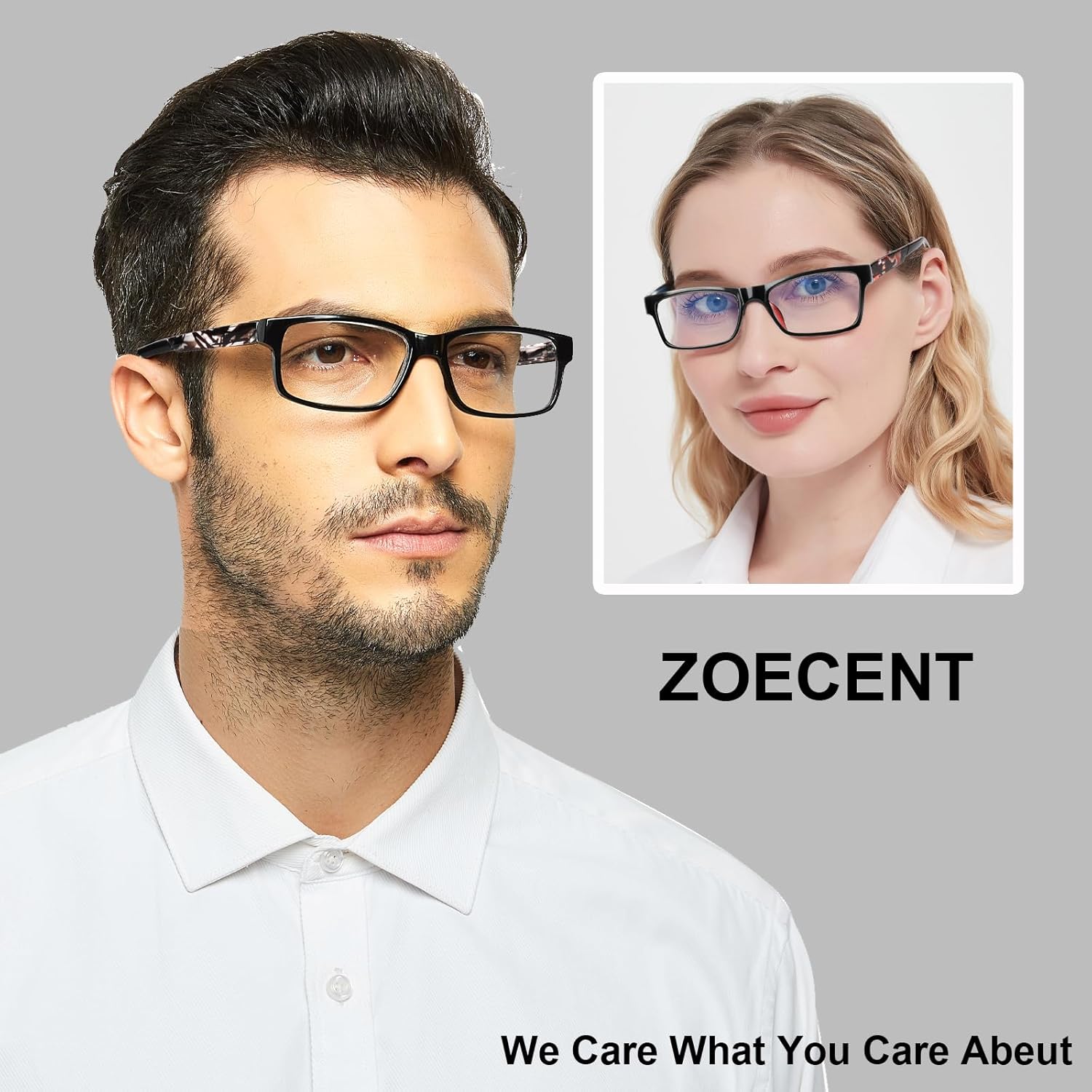 ZOECENT Paquete de 3 lentes de lectura progresivos multienfoque para mujeres y hombres, bloqueo de luz azul, bisagras de resorte, lectores de