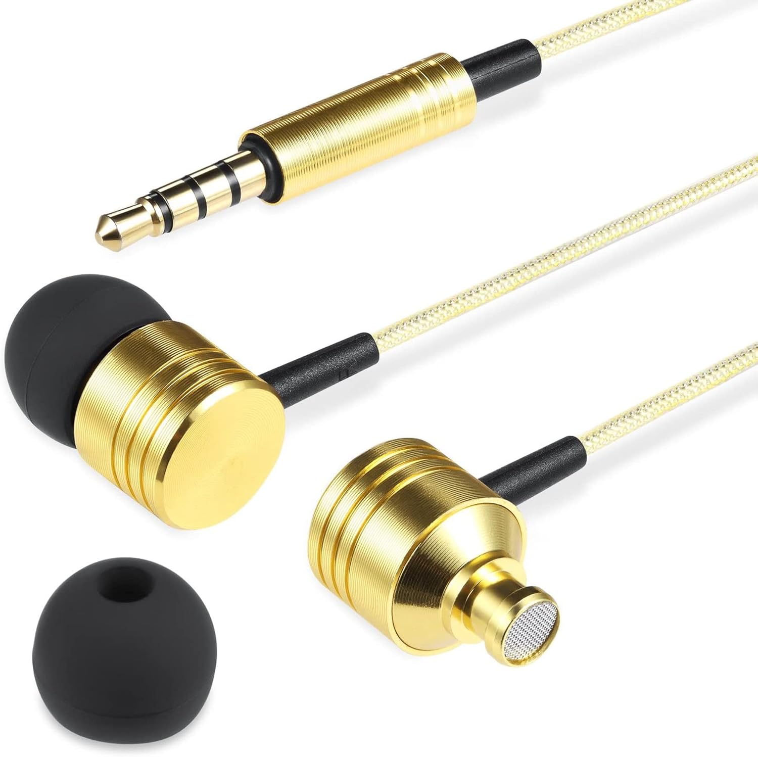 Betron B650 Auriculares con cable Auriculares con aislamiento de ruido en el oído con micrófono y control de volumen Potente sonido impulsado por