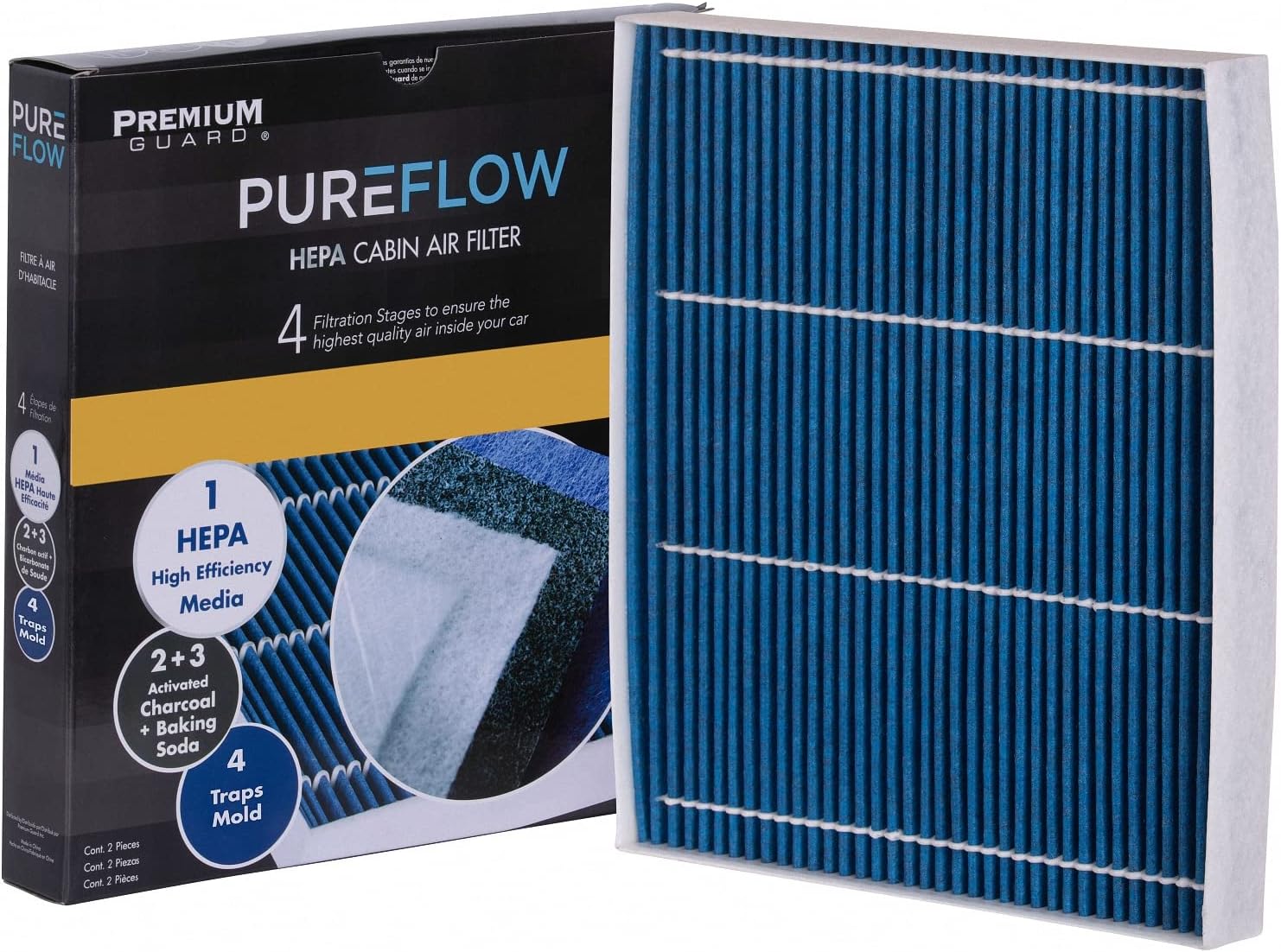 Filtro de aire de cabina PureFlow HEPA PC99206HX  Compatible con Kia Optima 2020-16, Hyundai Sonata 2019-16