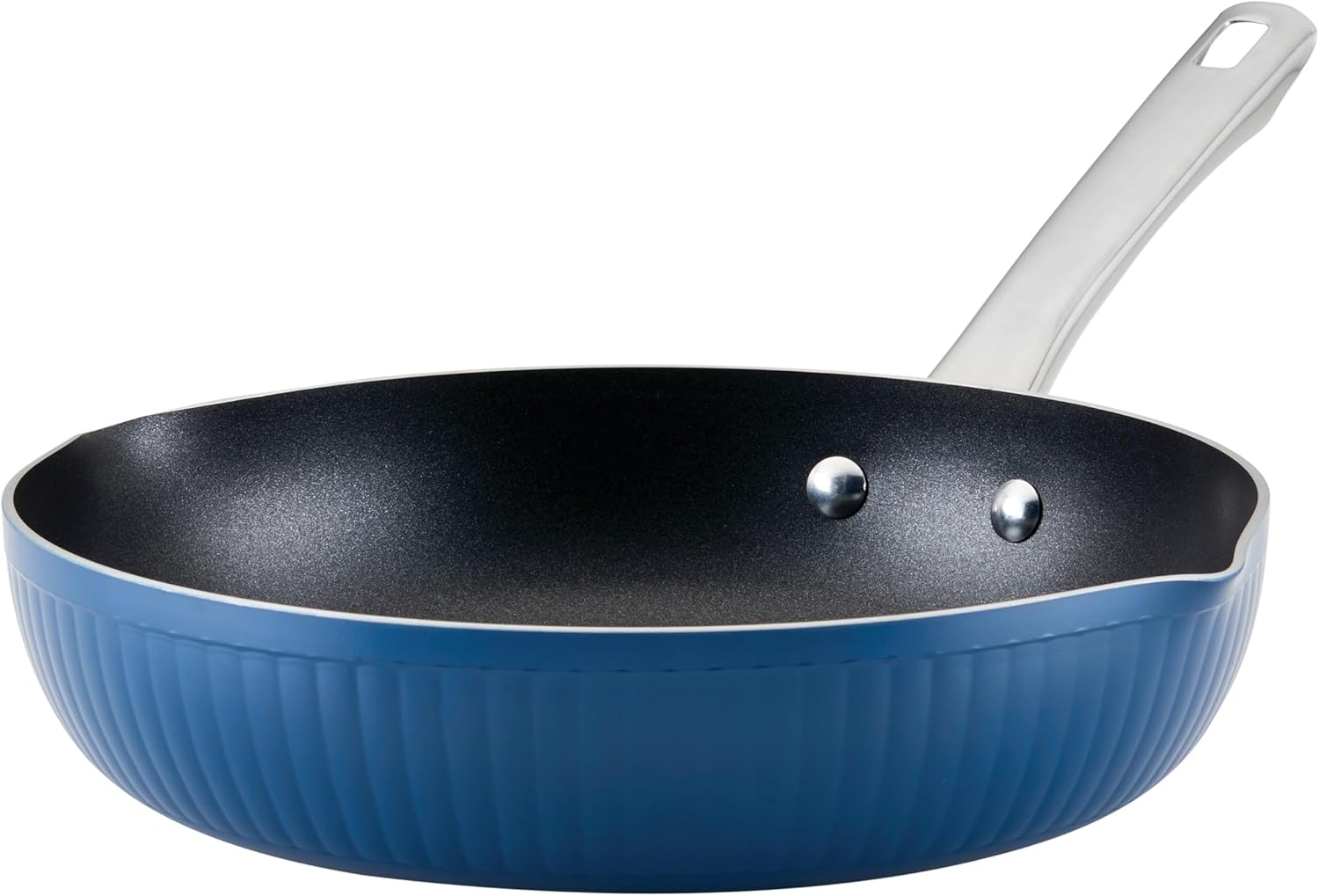 Farberware Style – Sartén antiadherente con boquillas de vertido, apta para lavavajillas, 11.25 pulgadas, color azul