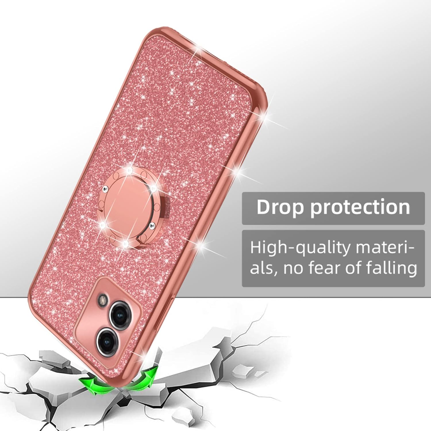 nancheng Funda para Motorola G Stylus 5G 2023 (no 4G), funda de teléfono para Moto G Stylus 5G 2023 con purpurina, bonita funda transparente de