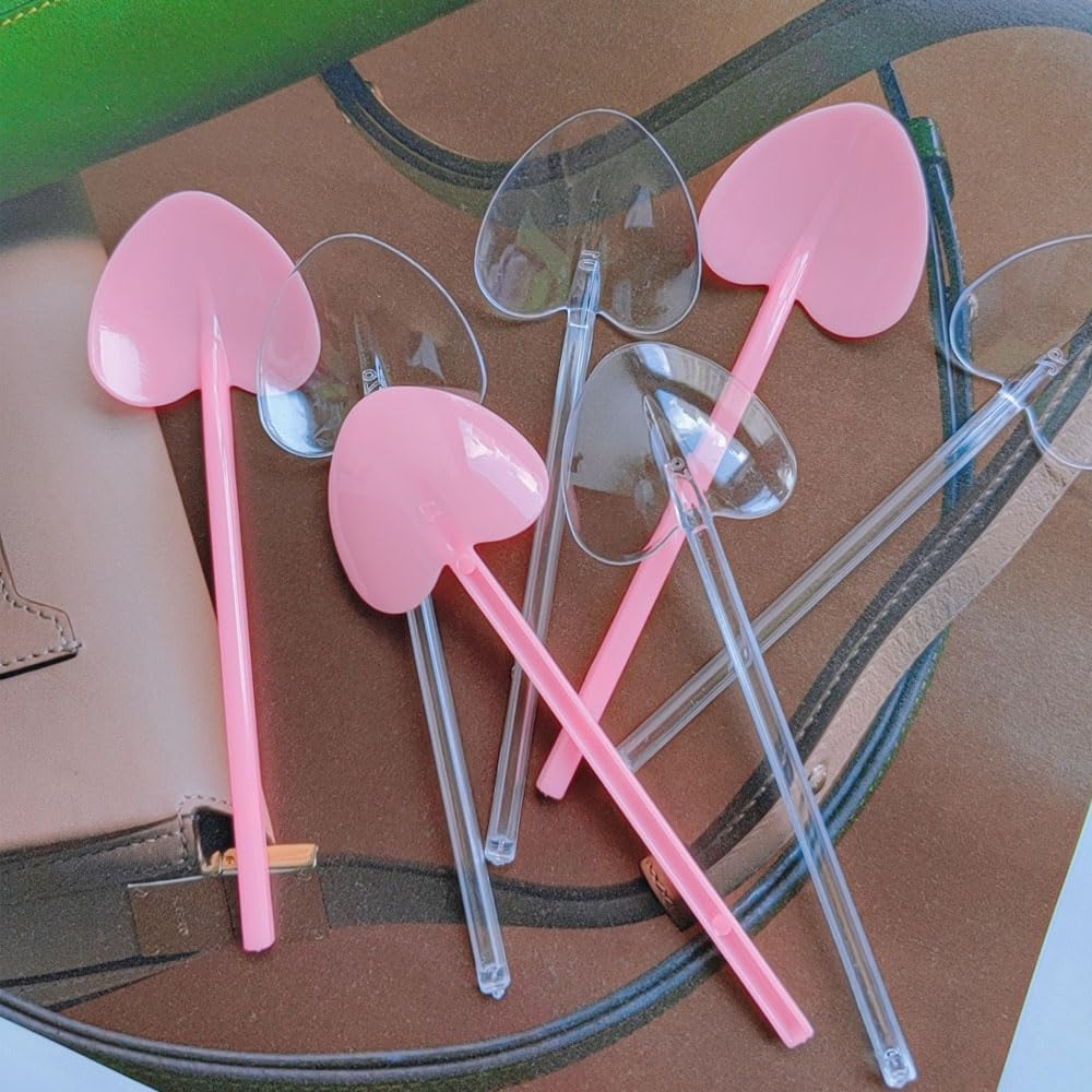 100 cucharas de plástico transparente, desechables, sólidosduraderos, cubiertos de plástico resistente, mini cucharaditas de degustaciónservir,