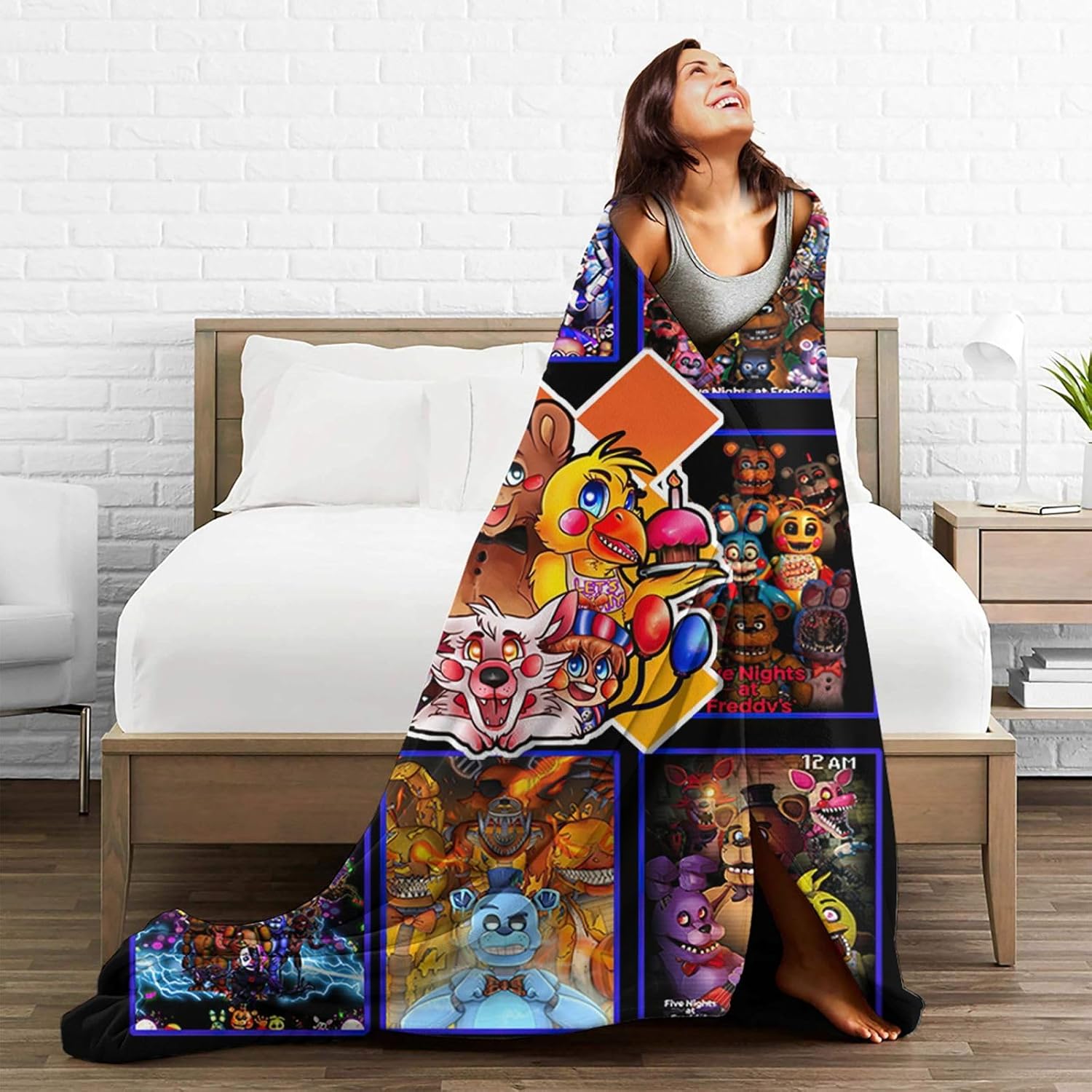 Vorus Manta de franela con impresión 3D de anime, unisex, manta de felpa súper suave para ropa de cama y sofá, E-50 x 40 pulgadas