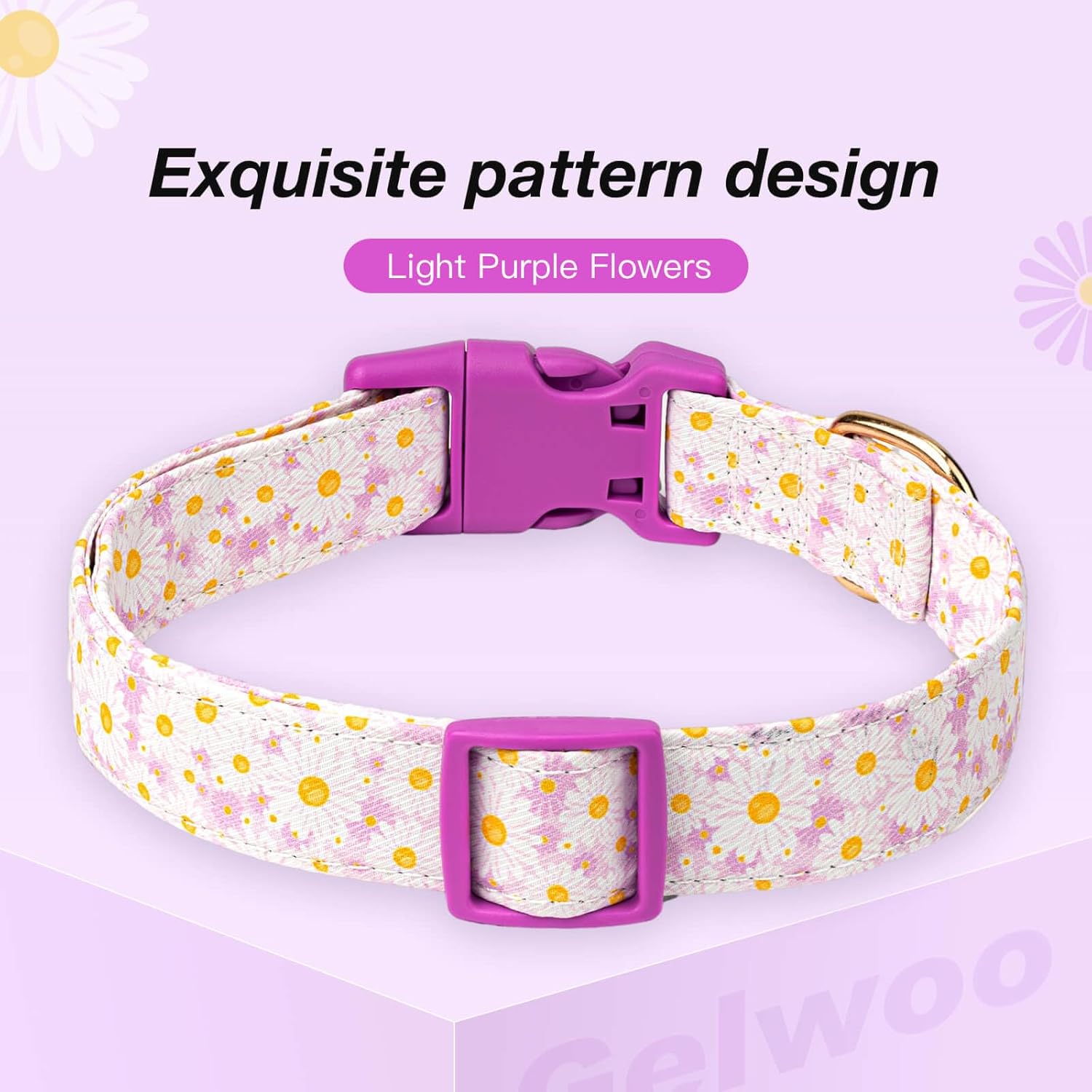 Collares para perros con hebilla ajustable para lindas, hembras, hembras, machos, collar especial suave y elegante para perros con diseño de flores