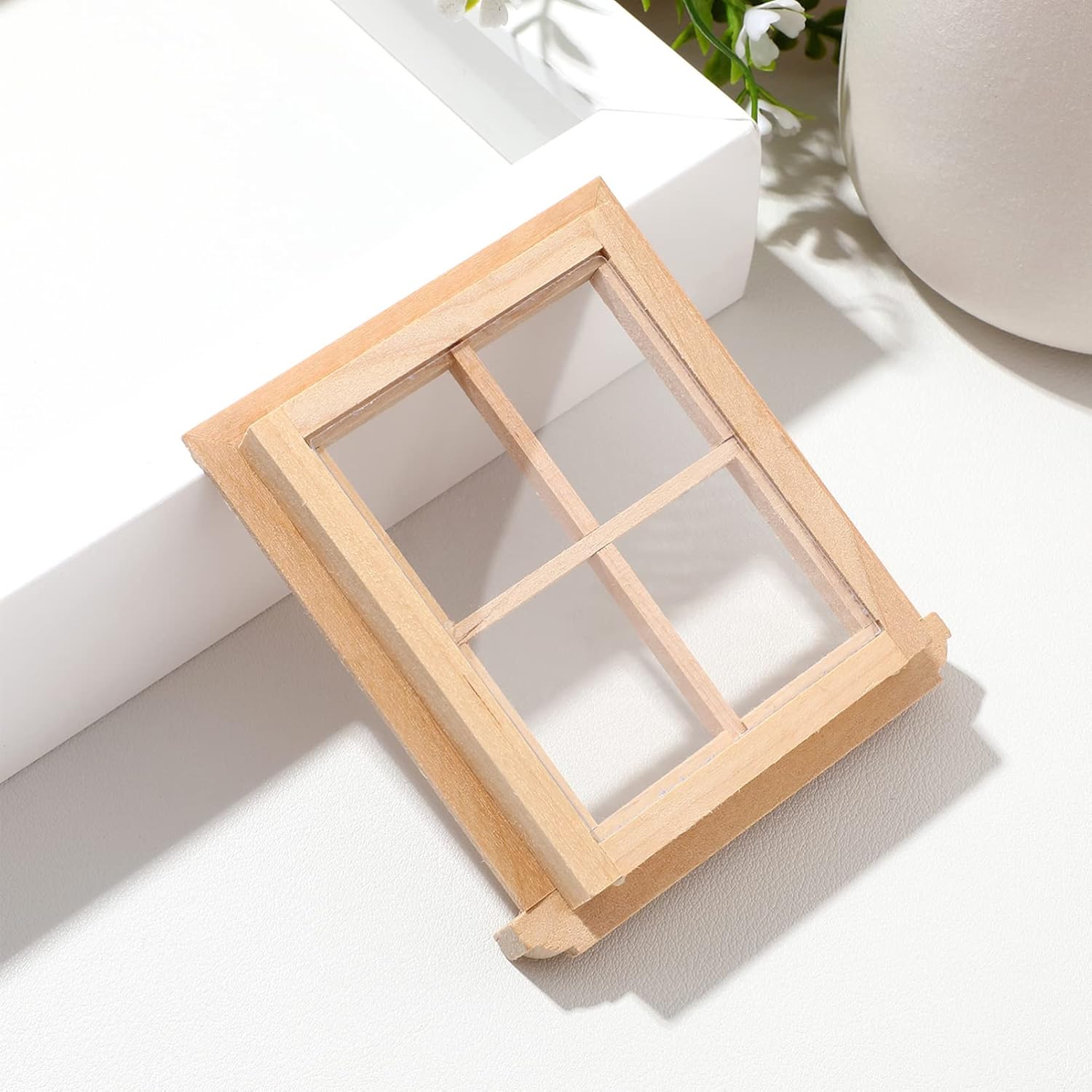 Toyvian Muebles de casa de muñecas Mini marco de ventana Modelo Pequeño marco de ventana de madera Muebles en miniatura Muñeca Mini ventana