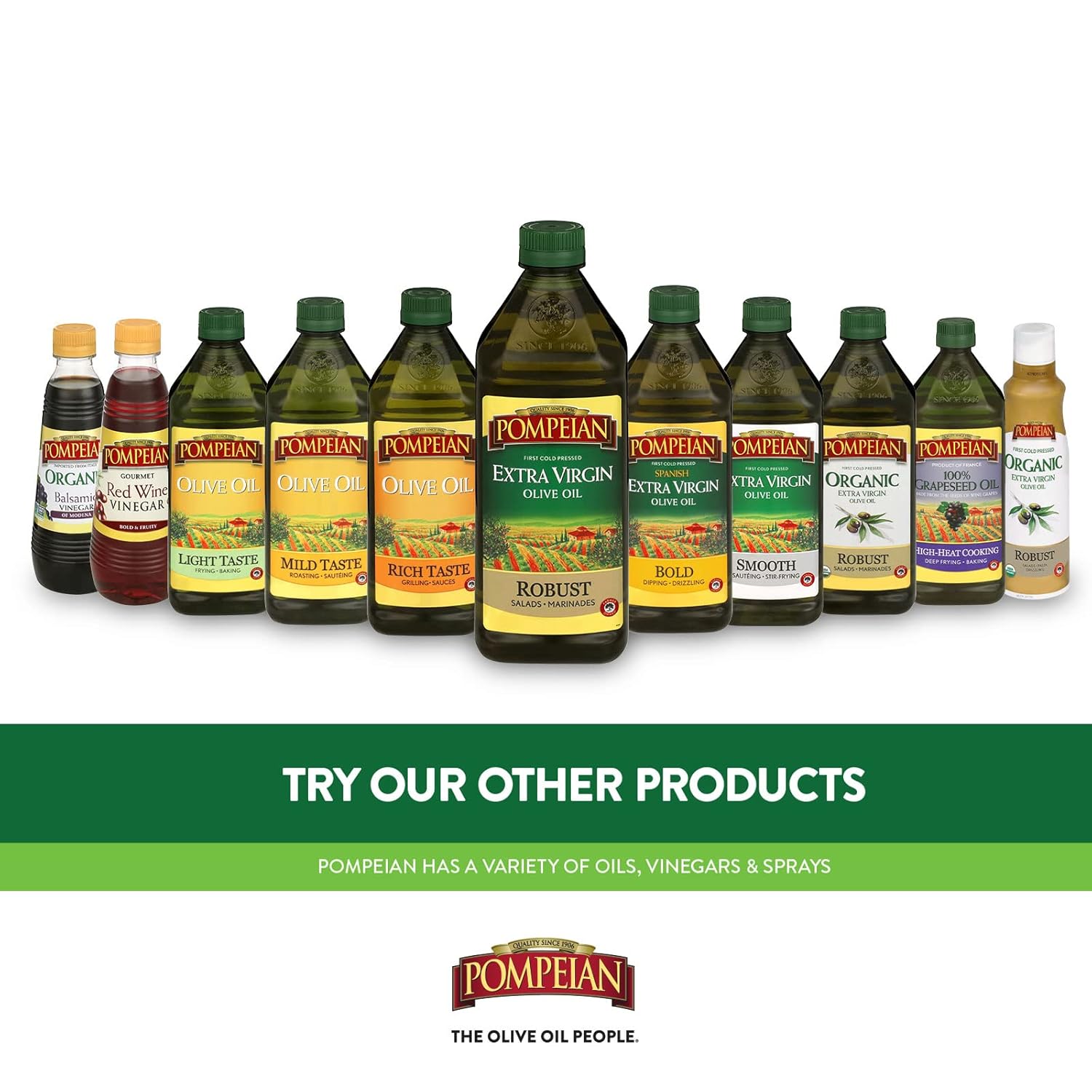 Pompeian Vinagre balsámico gourmet, perfecto para aderezos de ensaladas, salsas, platos de mariscos y carne, naturalmente sin gluten, 30 onzas