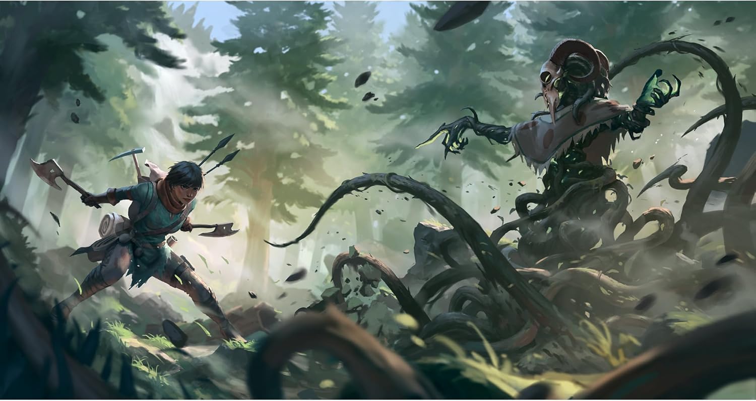 APE Games Ivion The Fox & The Forest – Juego de mesa de construcción de mazos de lucha de fantasía y herocrafting, compatible con autónomos y cruz,