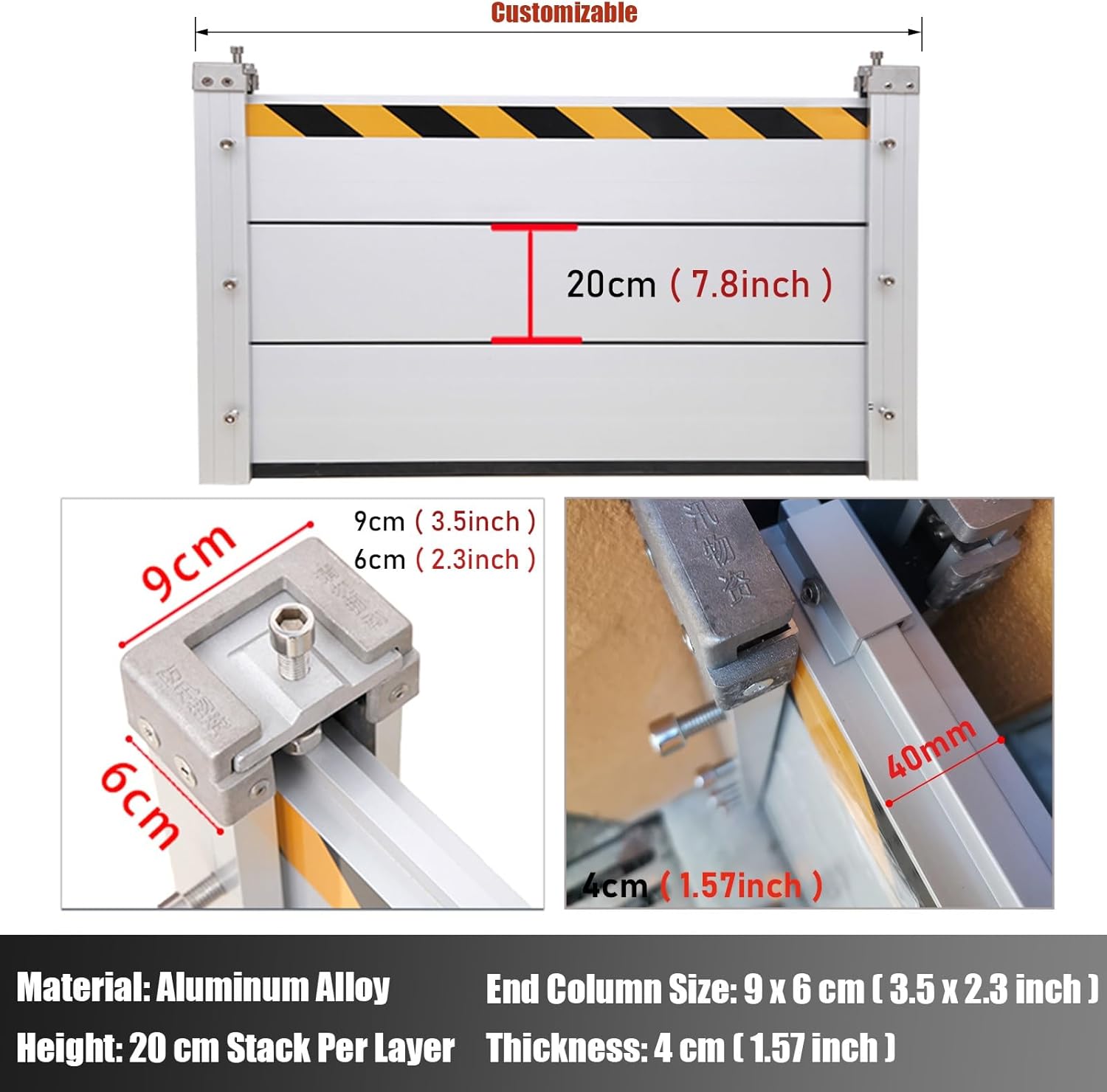 Barreras de protección contra inundaciones para garaje, puerta de metal a prueba de inundaciones, puerta de división temporal al aire libre, placa