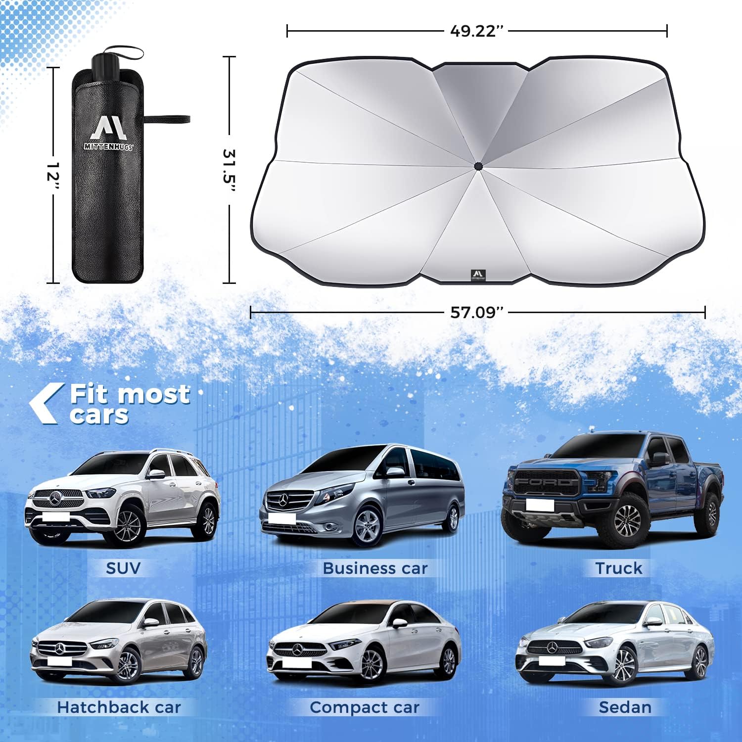 Parasol para parabrisas de automóvil, visera plegable, reflector de rayos UV, parasol para automóvil, camiones, SUV, mantiene el vehículo fresco,