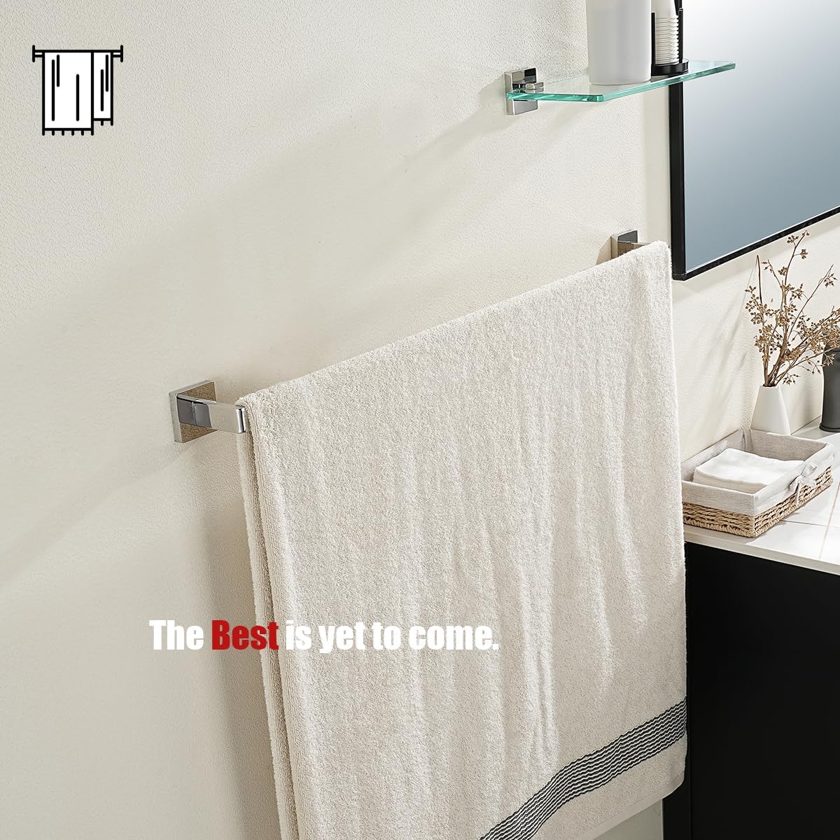 JQK Toallero de baño cromado, 30 pulgadas, acero inoxidable 304 de grosor de 0.031 in, soporte para toallas de baño, soporte de pared cromado