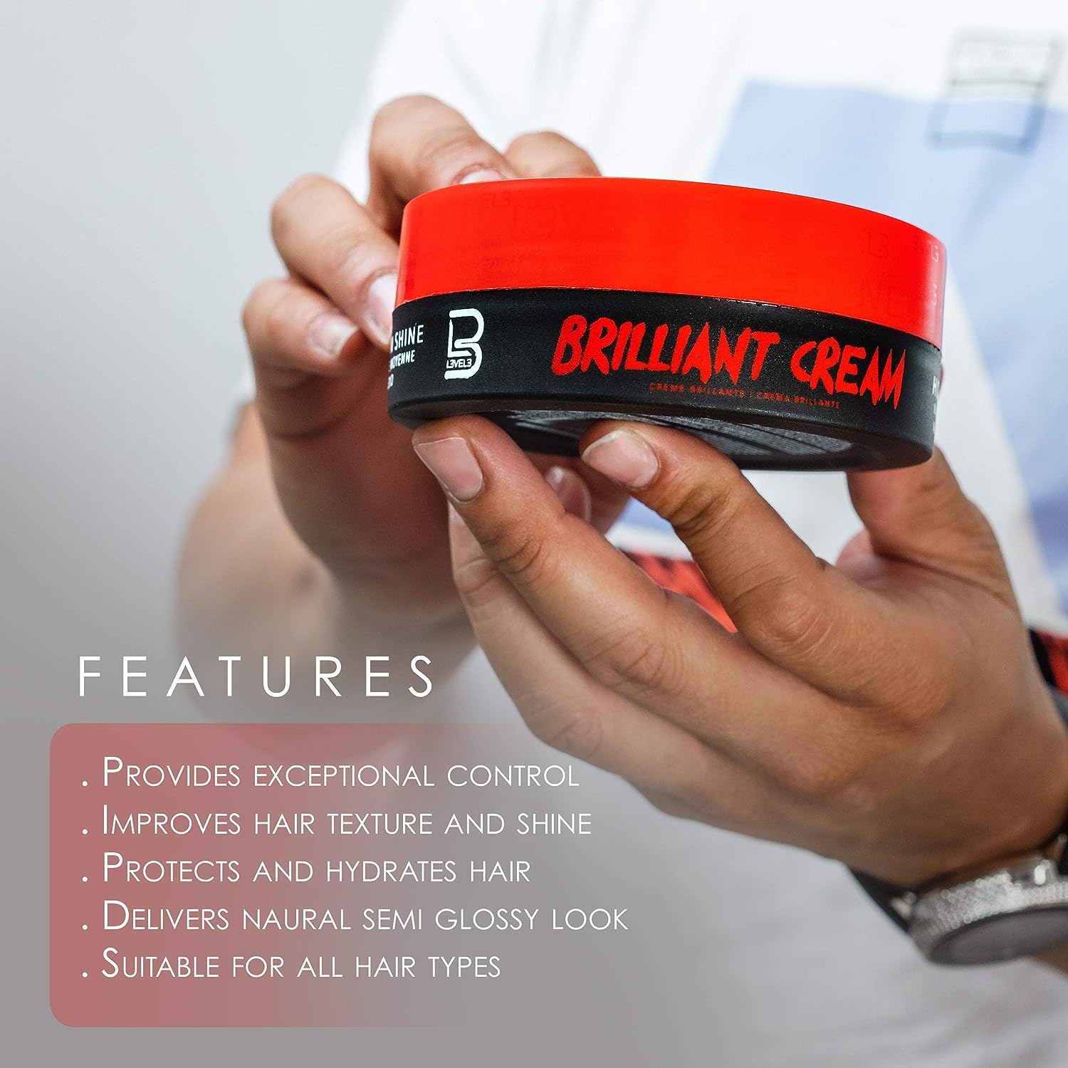 L3 Crema brillante de nivel 3  Mejora la textura y el brillo del cabello  Proporciona un aspecto natural de peinado hidrata tu cabello  Crema para