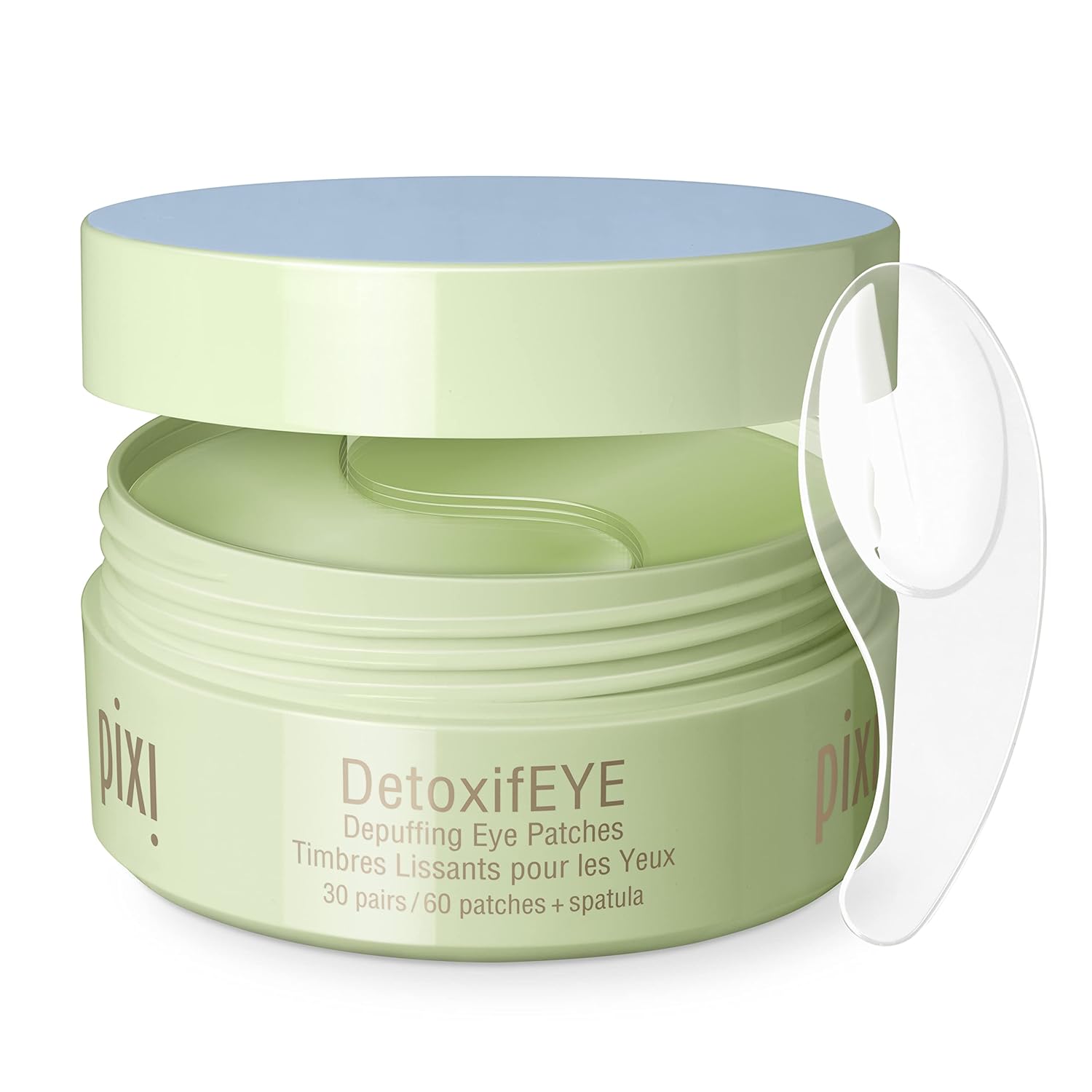 Pixi DetoxifEYE – Parches de hidrogel desinflador para debajo de los ojos, ácido hialurónico, parches dorados y de cafeína para debajo de los ojos,