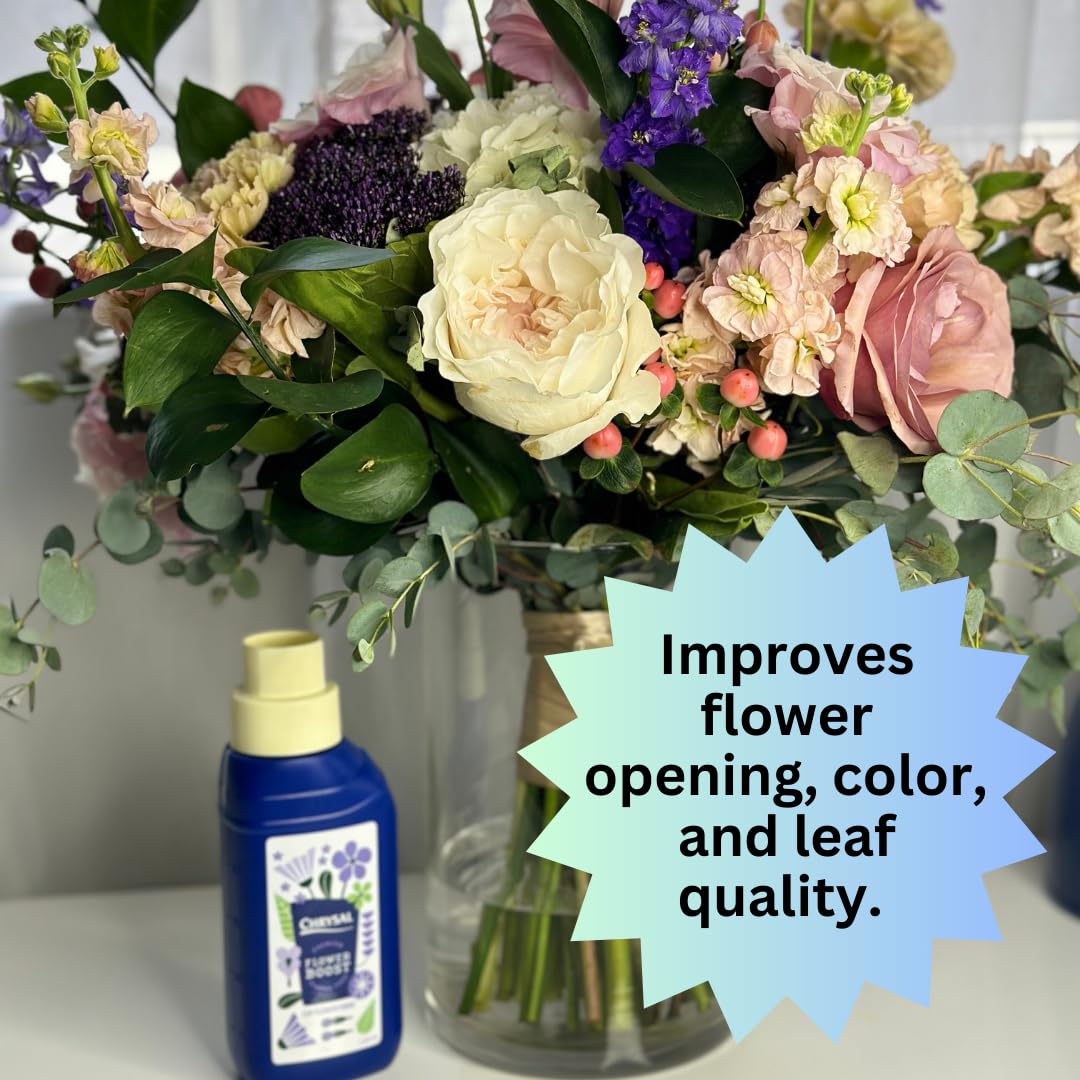 Chrysal Cut Flower Universal Food (botella de 0.3 fl ozL)  Aumenta el impulso floral con suministros florales para flores frescas  Suministros para