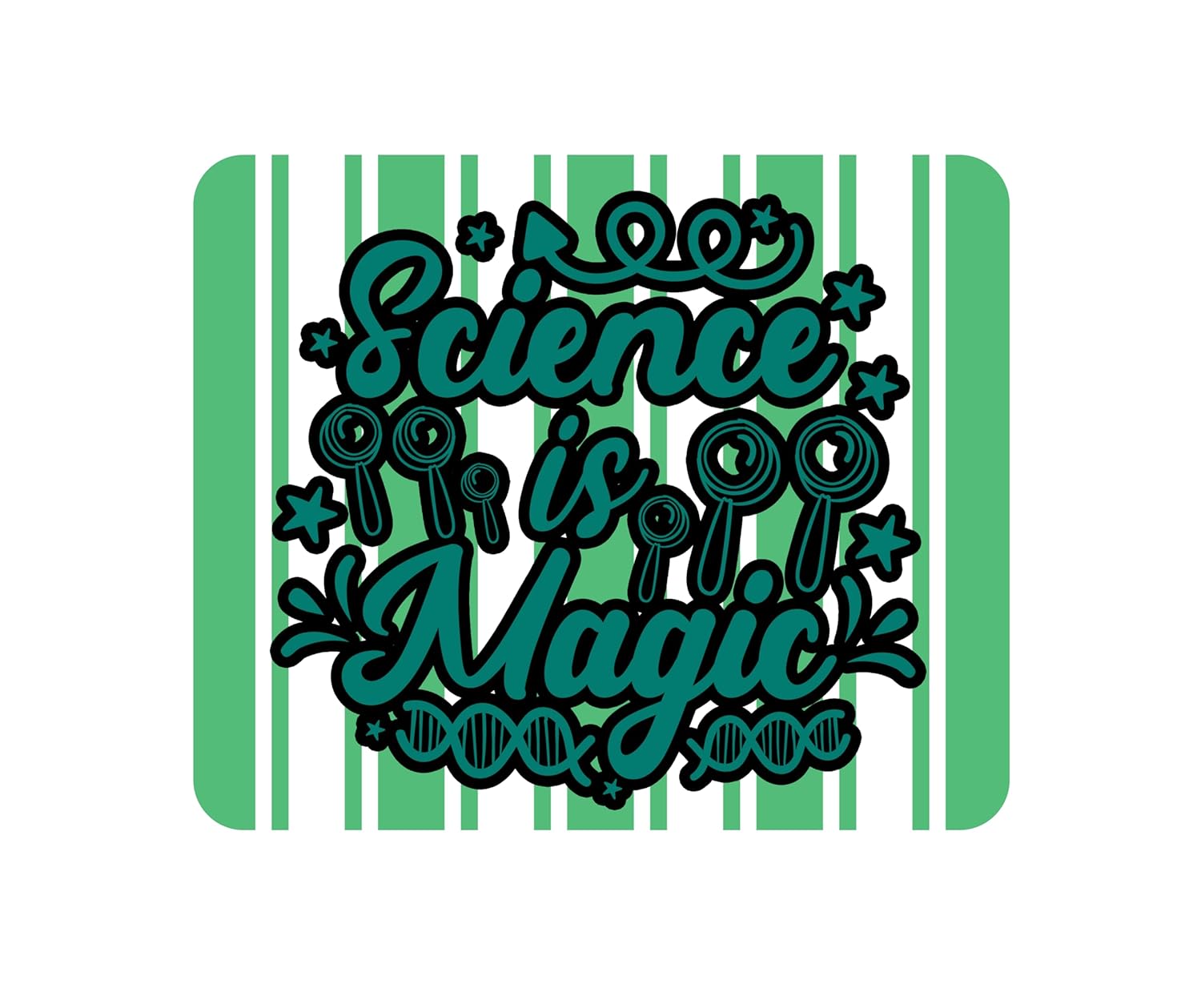 Science Is Magic Sarcastic Funny Science Enthusiast Unique Art Design Patterns, Smooth Surface Non-Slip Rubber Gaming Mouse Pad 9.5 X 7.9 Inch