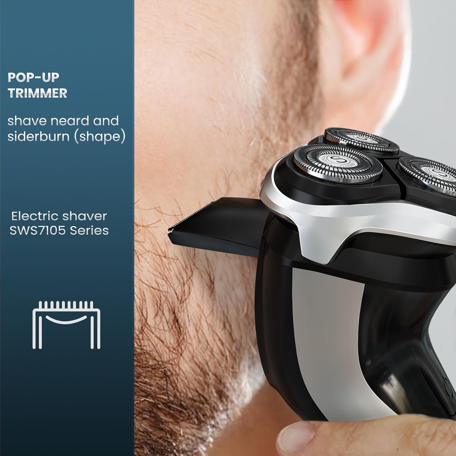 Maquinilla de afeitar eléctrica para hombres, afeitadora eléctrica para hombres, impermeable, recargable, pantalla LED, afeitadoras eléctricas para