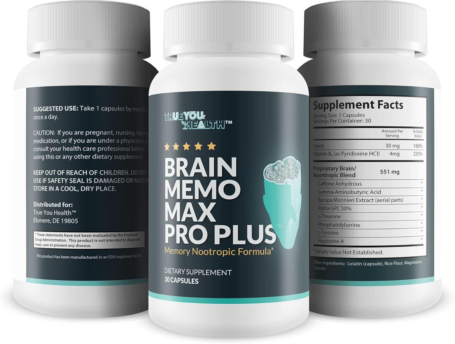 Brain Memo Max Pro Plus – Suplemento de memoria y cerebro superior Max Pro – Apoya la memoria mejorada y la agudeza mental – Ayuda a la función
