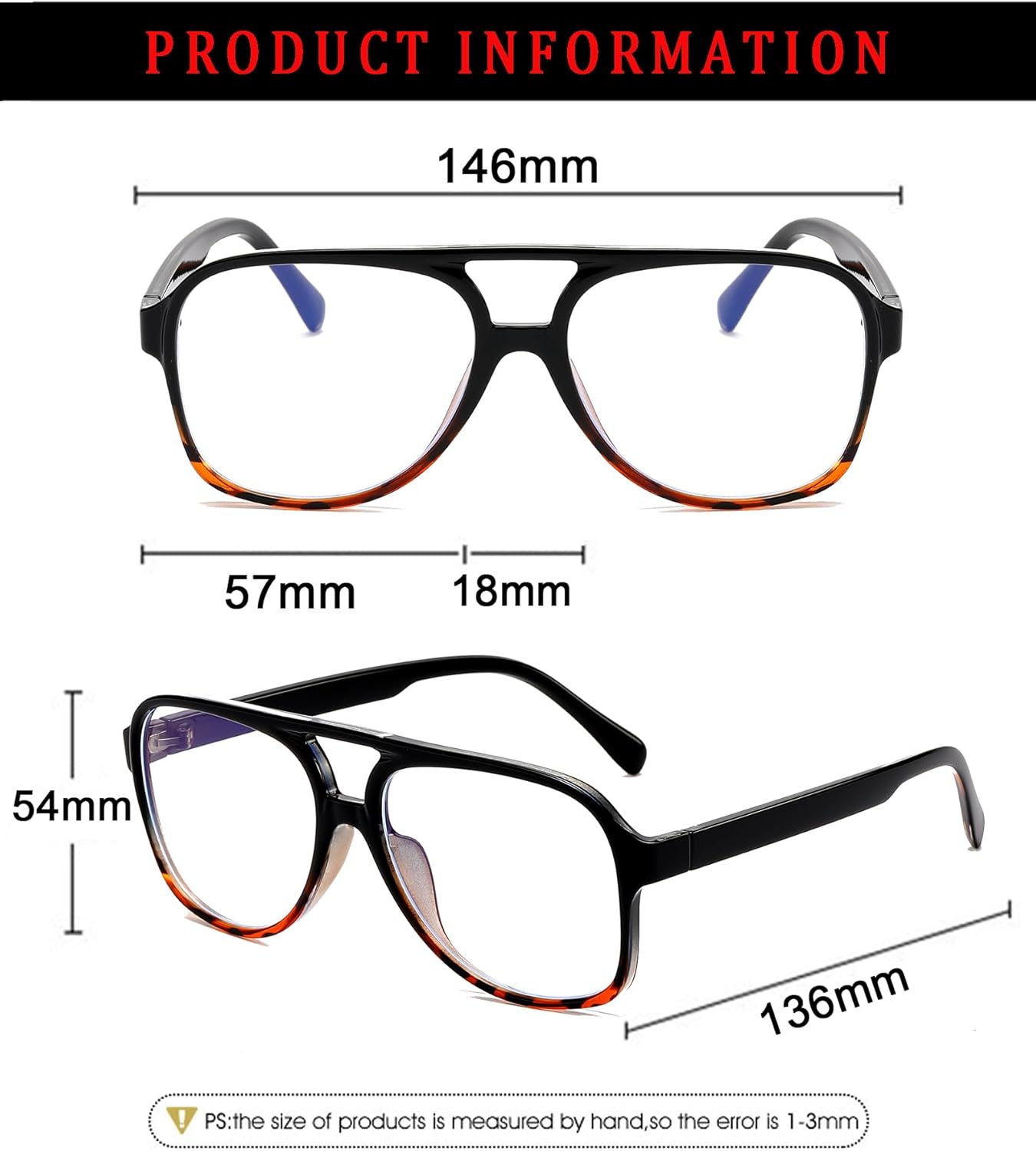 ZIMUSUN Gafas de aviador retro con luz azul para mujeres y hombres de los años 70, gafas de piloto con marco de gran tamaño, antifatiga ocular