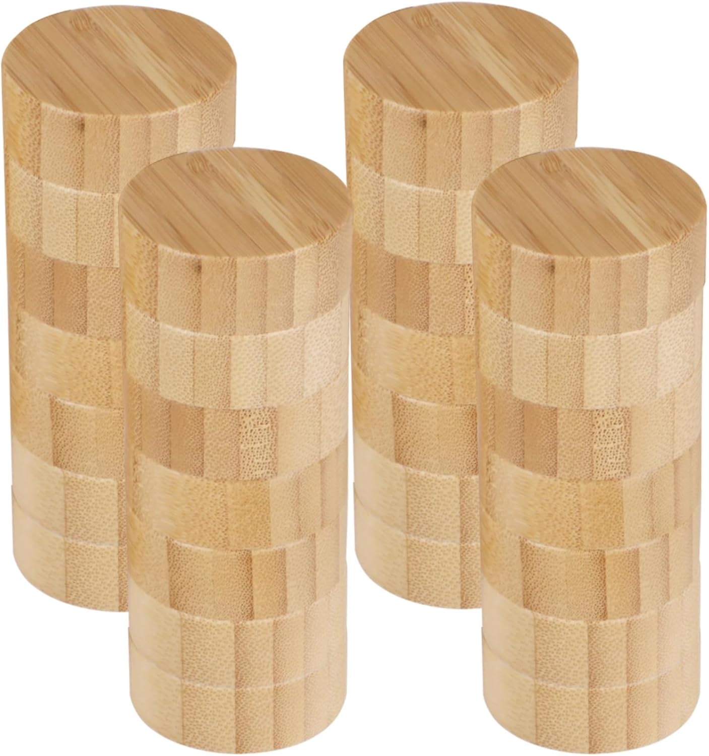 28 tapas para tarros de bambú de 1.85 pulgadas de profundidad, tapas de bambú natural para tarros de especias de 4 y 6 onzas, tapas de