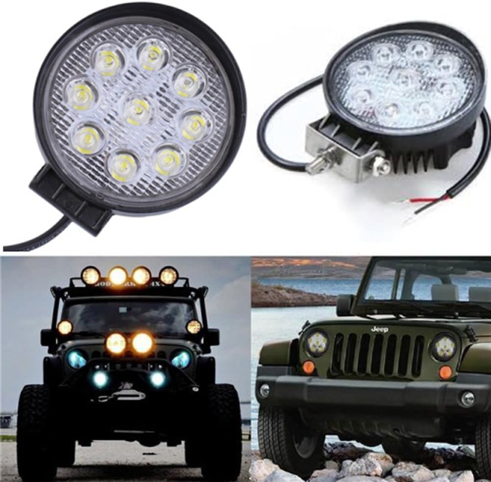Willpower 10 barras de luz LED de trabajo de 4 pulgadas, 27 W, 2200 LM, cápsulas de conducción, lámpara de trabajo para Jeep todoterreno, SUV, barco