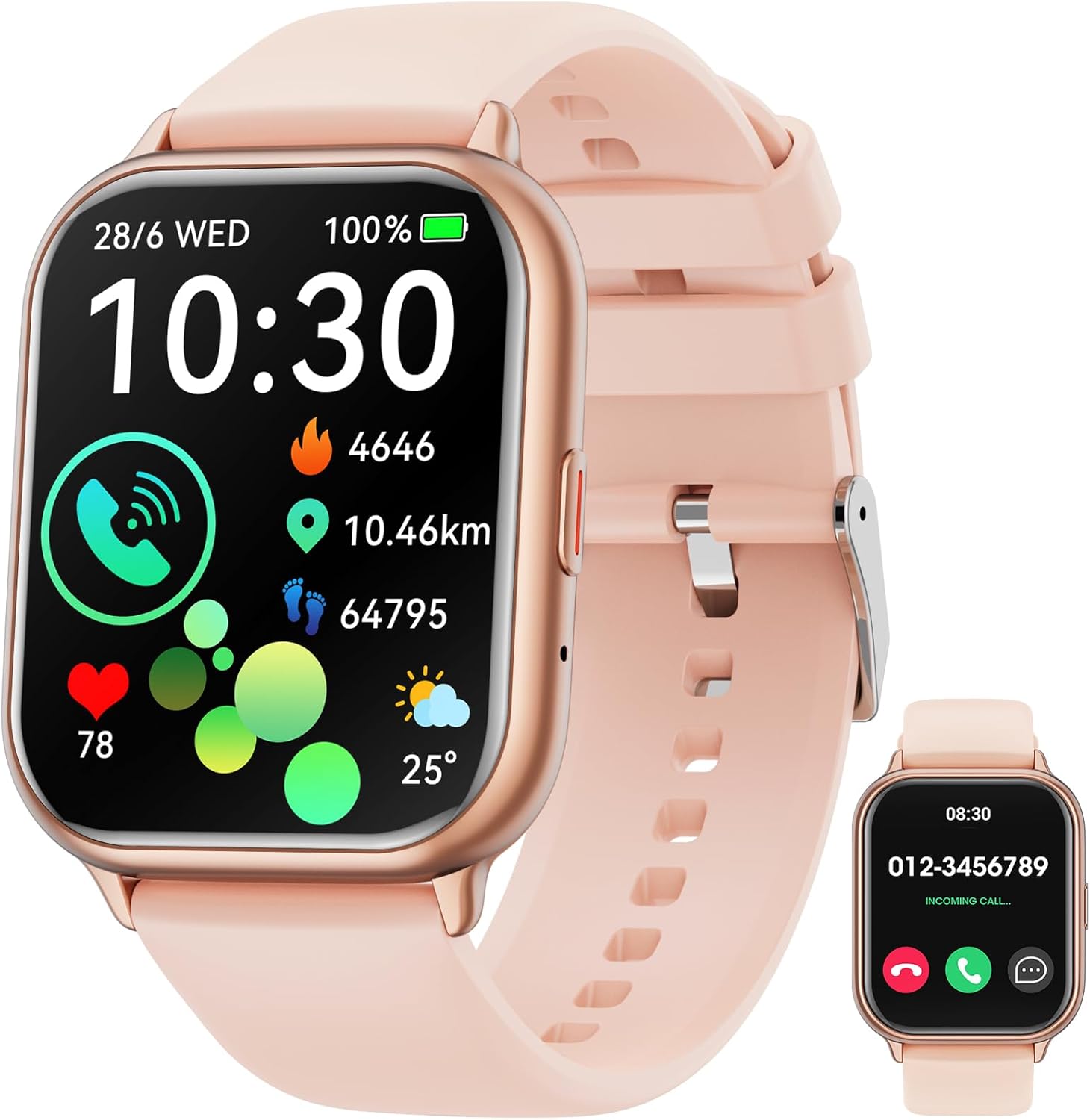 Smart Watch for Men Women Android Phones iOS(AnswerMake Calls), 1.85″ Fitness Tracker Watch Smartwatch with Heart Rate Sleep Monitor, IP68