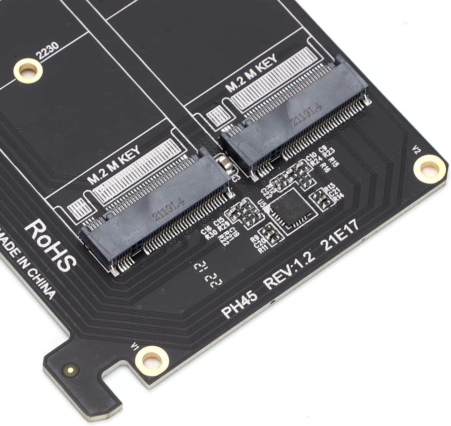 Tarjeta adaptadora dual M.2 NVMe SSD, PCIE X8 M, compatible con tarjeta de llave 2 X4 NVME SSDM.2 PCIE, 2 tarjetas de expansión de 32 Gbps para PC