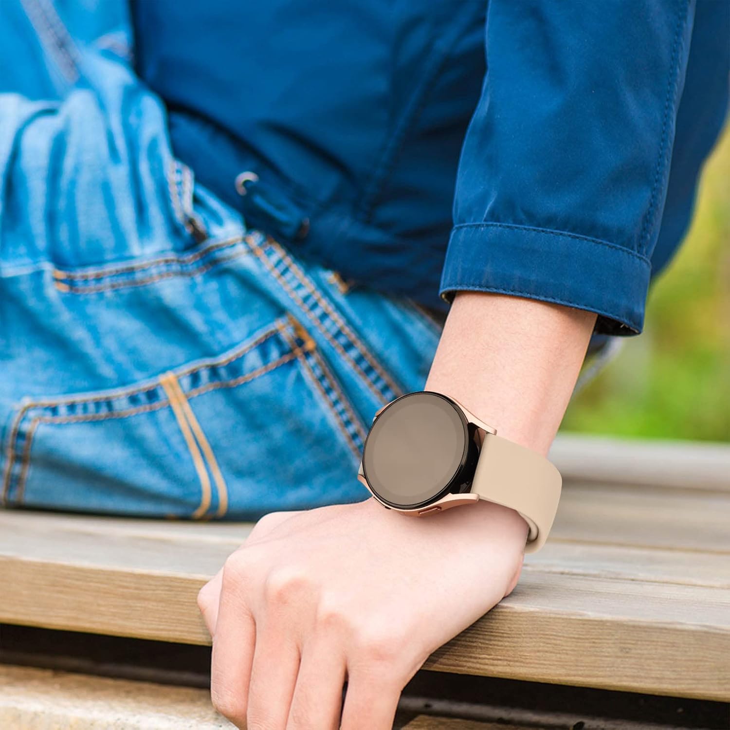 Correa de silicona compatible con SKG V7 Smart Watch, paquete de 2 correas de repuesto deportivas de silicona suave de liberación rápida para reloj