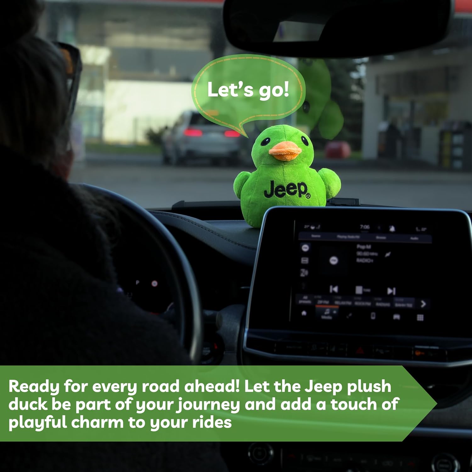 Jeep Texto Logo Peluche Animal Pato Verde -Perfect Enthusiasts You’ve Been Ducked (Verde)