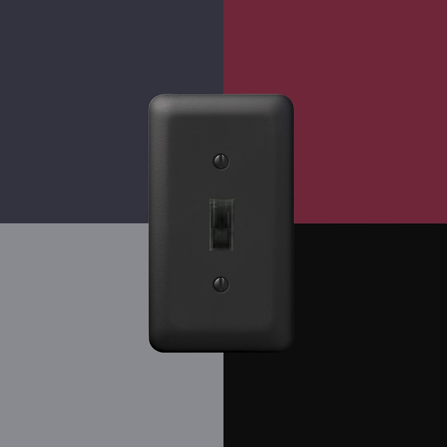 Amerelle 935RDBK Devon – Placa de pared, 1 balancín  1 salida dúplex, acero, negro, paquete de 1