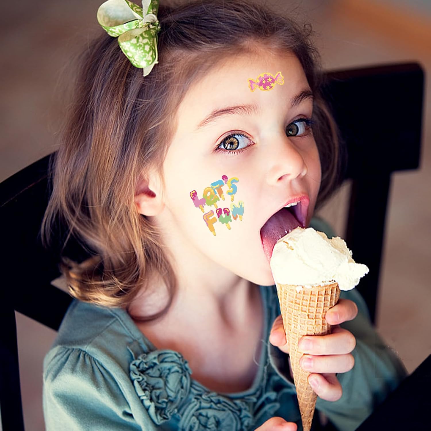 Tatuajes temporales de helado para niños, recuerdos de fiesta de verano, más de 80 estilos de tatuajes falsos metálicos para niños y niñas,