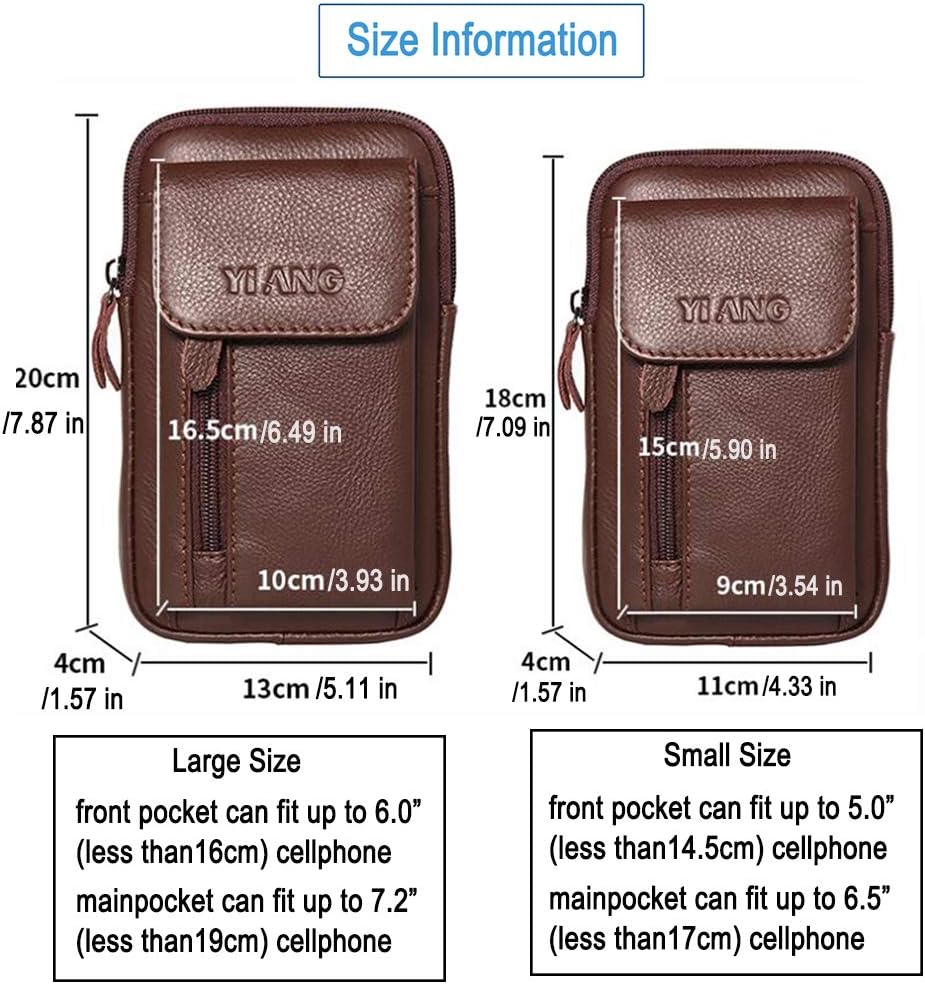 Bolso de hombro pequeño inteligente de cuero para hombre, soporte para celda de 7.0 pulgadas, funda táctica, funda de transporte, bolsa con lazo