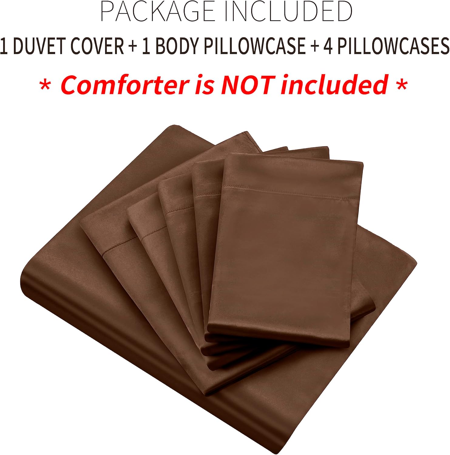 Ersmak Juego de funda de edredón de satén de 6 piezas, tamaño matrimonialqueen, de lujo, con 1 funda de edredón suave, 4 fundas de almohada Queen y