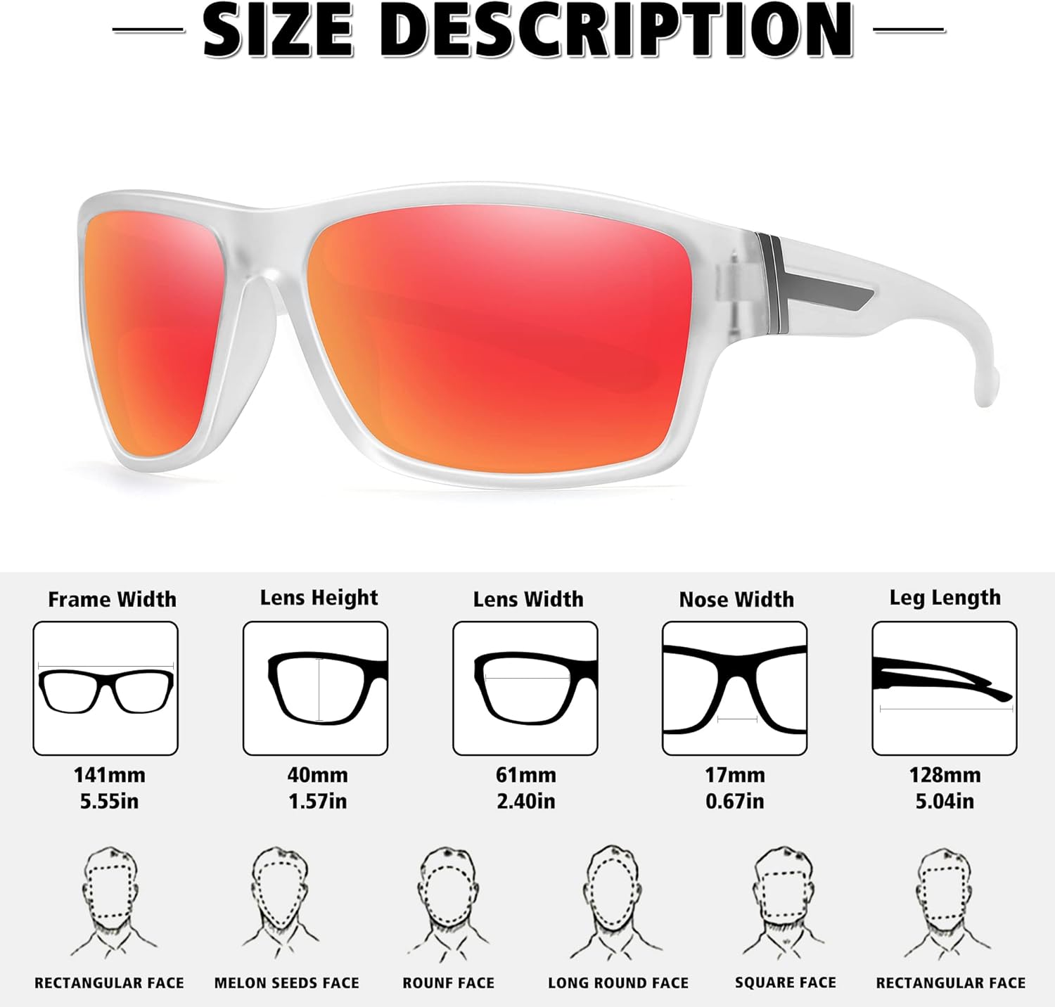 STORYCOAST Gafas de sol deportivas polarizadas para hombres y mujeres, marco irrompible, ciclismo, pesca, conducción