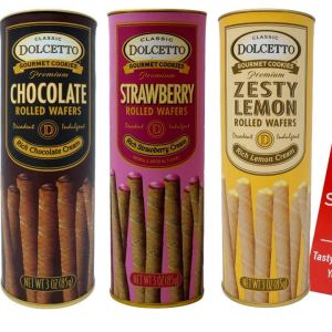 Dolcetto Premium – Obleas enrolladas rellenas de crema Galletas gourmet paquete variado de 4 sabores (1) cada uno vainilla rica, chocolate rico, Dolcetto Premium – Obleas enrolladas rellenas de crema Galletas gourmet paquete variado de 4 sabores (1) cada uno vainilla rica, chocolate rico,