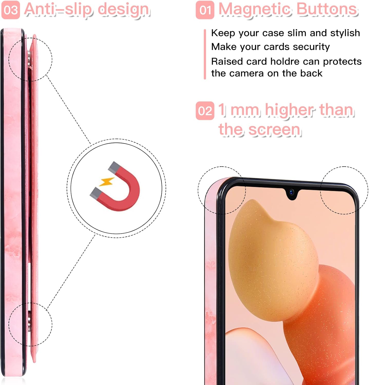 Asuwish Funda de teléfono para Samsung Galaxy A13 5G con protector de pantalla de vidrio templado y billetera de mármol abatible con soporte para