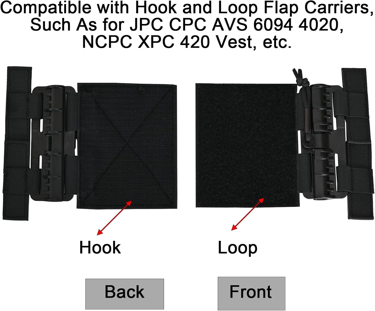 tactifans Paquete de 2 chalecos MOLLE con hebilla de liberación rápida con hebilla de liberación rápida, chaleco adaptador de desconexión rápida,
