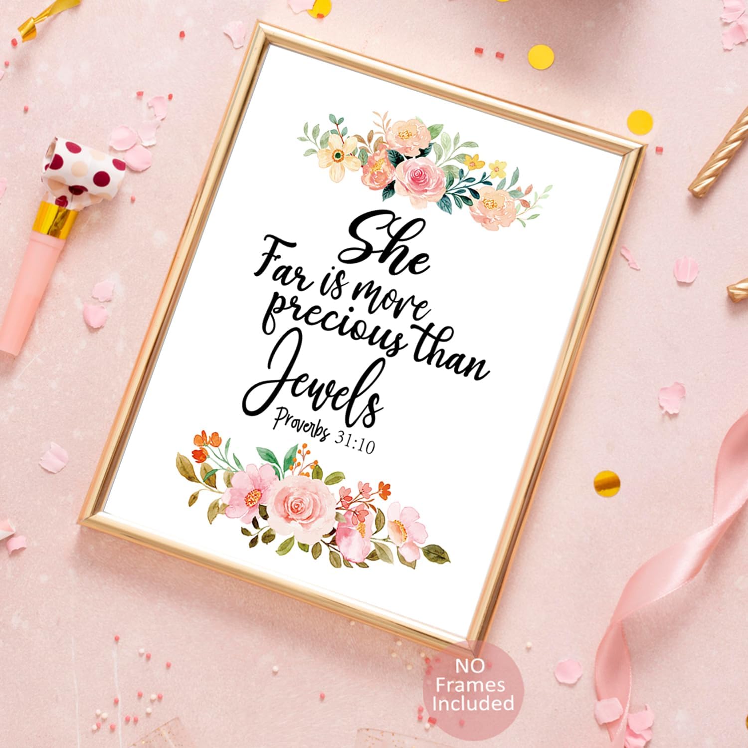 Pósteres de arte de pared con versículo bíblico de flores, decoración de pared cristiana, decoración de pared de las Escrituras, la Biblia para